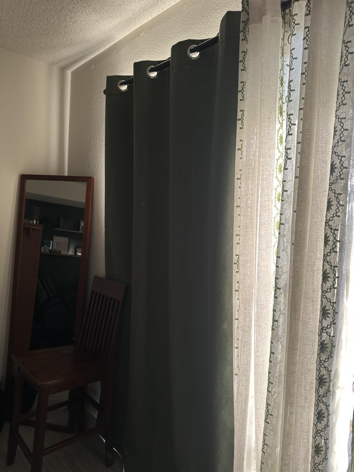 MIULEE 100% Blackout Linen Curtains for Bedroom 52x84 Inches Natural Beige | Room Darkening, Light Blocking, Thermal Insulated, Grommet Top, Linen Textured, Window Curtains for Living Room, 2 Panels customer photo 1