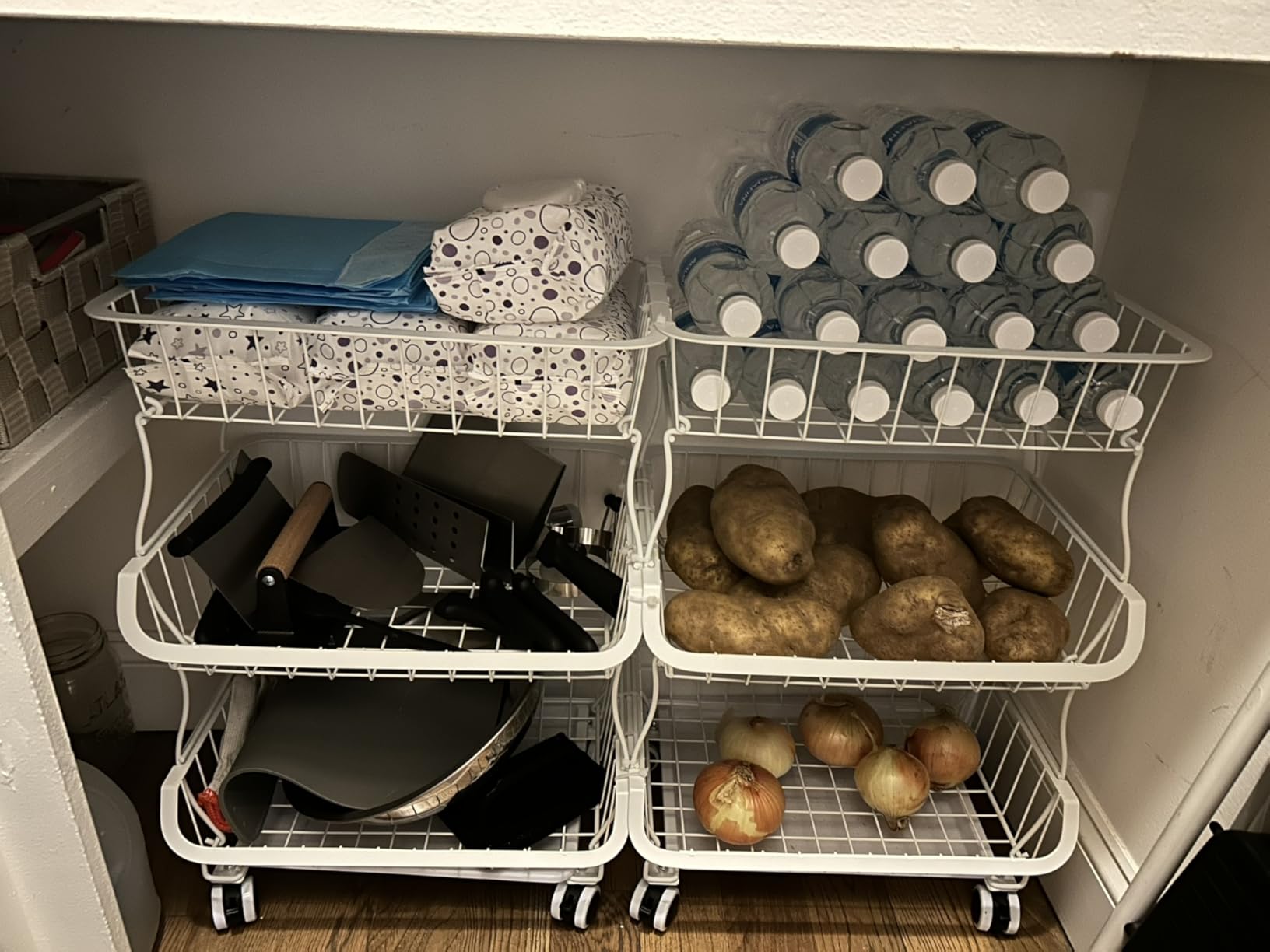 OKZEST 3-Tier Rolling Pantry Floor Organizers and Storage Cart with Wheels customer photo 1