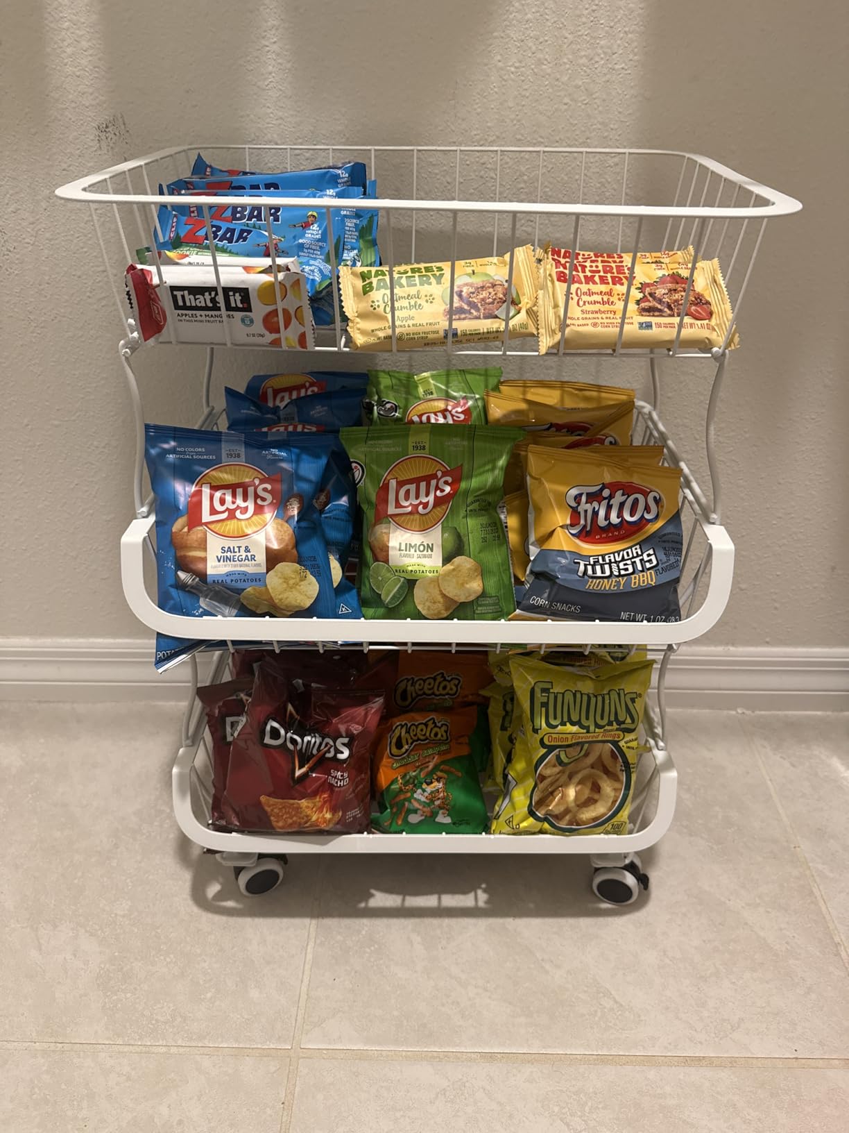 OKZEST 3-Tier Rolling Pantry Floor Organizers and Storage Cart with Wheels customer photo 2