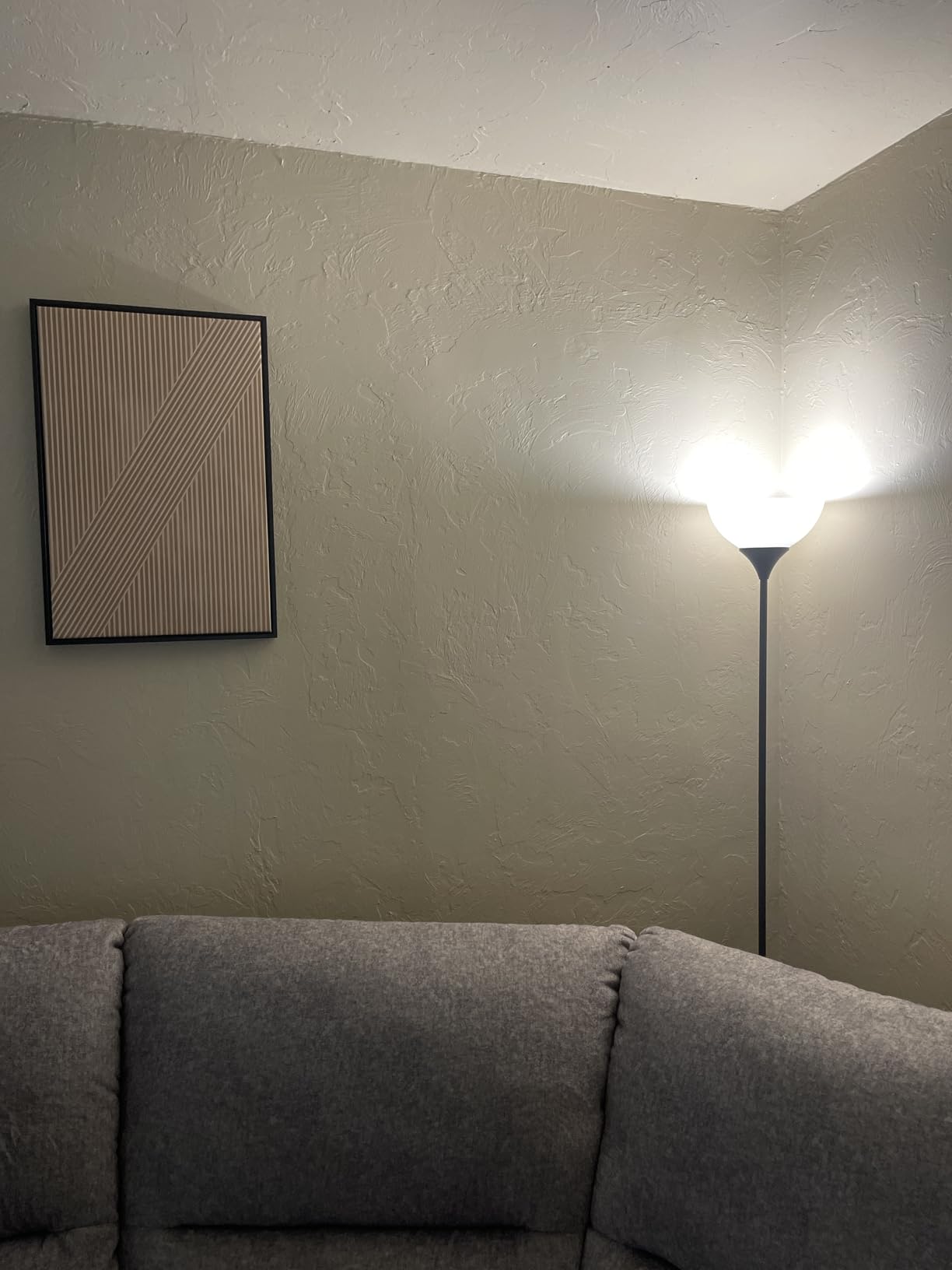 PESRAE Floor Lamp, Remote Control, Stepless Brightness & Color Temperature | LED Bulb Included; 3000K-6000K Adjustment, Torchiere Lamp for Living Room, Bedroom or Office, Matte Black customer photo 1