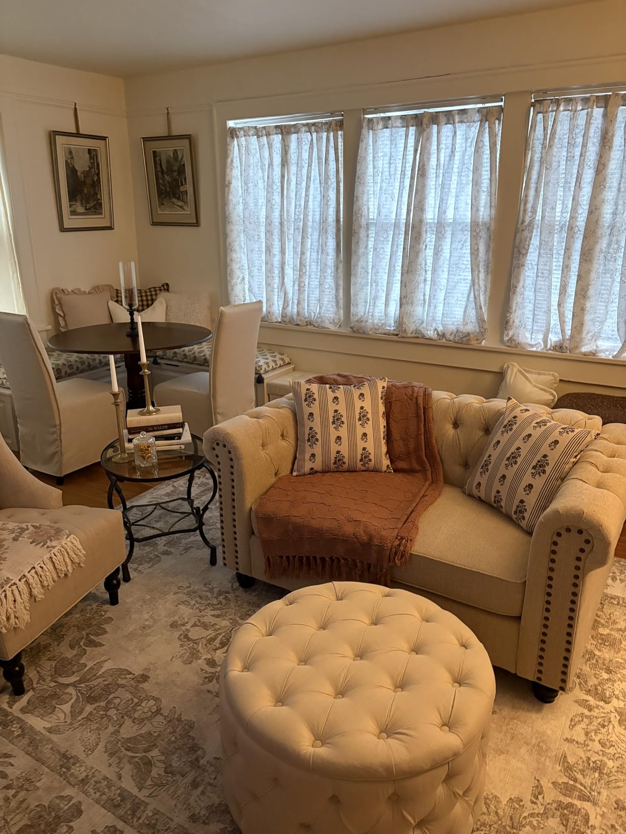 Morden Fort Classic Chesterfield Sofa Set 82'', Tufted Sofa for Couch Set with Solid Wood Legs Thick Cushion, Pet-Friendly Deep Seat Sofas Couches for Living Room Bedroom Apartment - Linen Beige customer photo 1