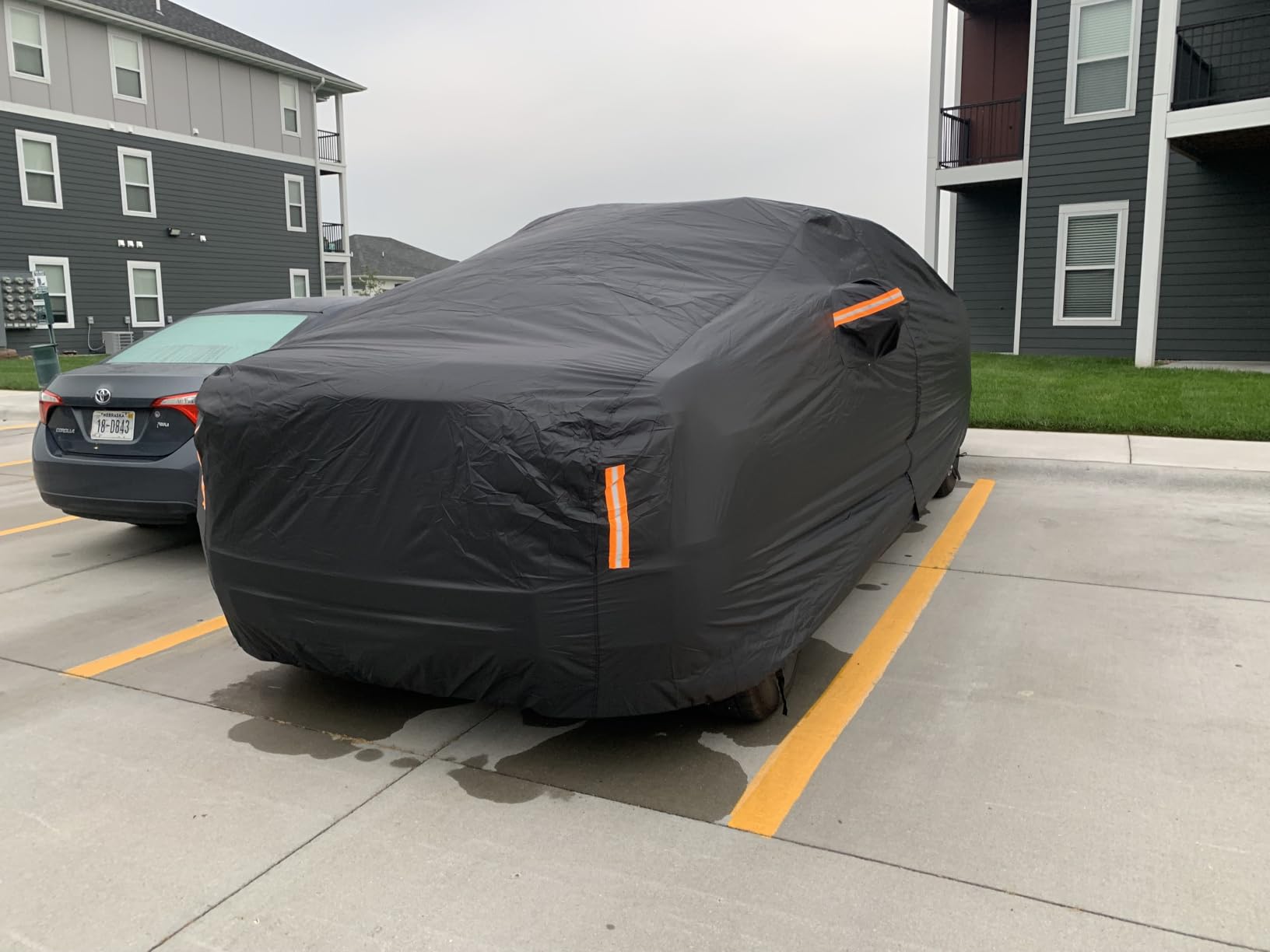 NEVERLAND Car Cover Waterproof All Weather for Sedan 183''L x 70''W x 59''H | Outdoor Heavy Duty Full Car Cover Protection Snow Anti-UV Windproof Fit for Automobiles BMW/Mercedes-Benz/Honda customer photo 2