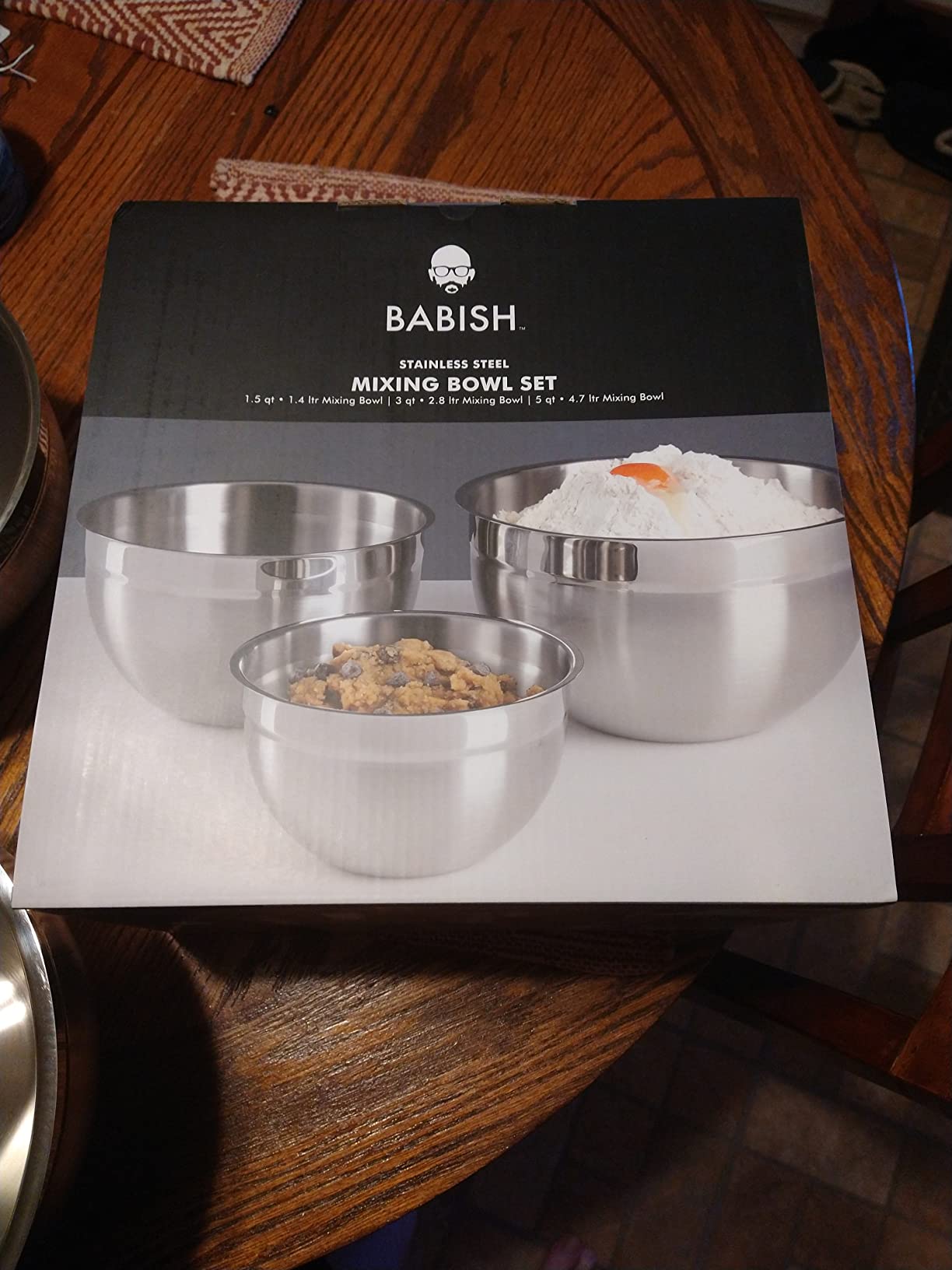 Babish 3-Piece Stainless Steel Mixing Bowl Set - Nesting Metal Bowls for Baking, Cooking, and Meal Prep - Durable & Dishwasher Safe customer photo 2