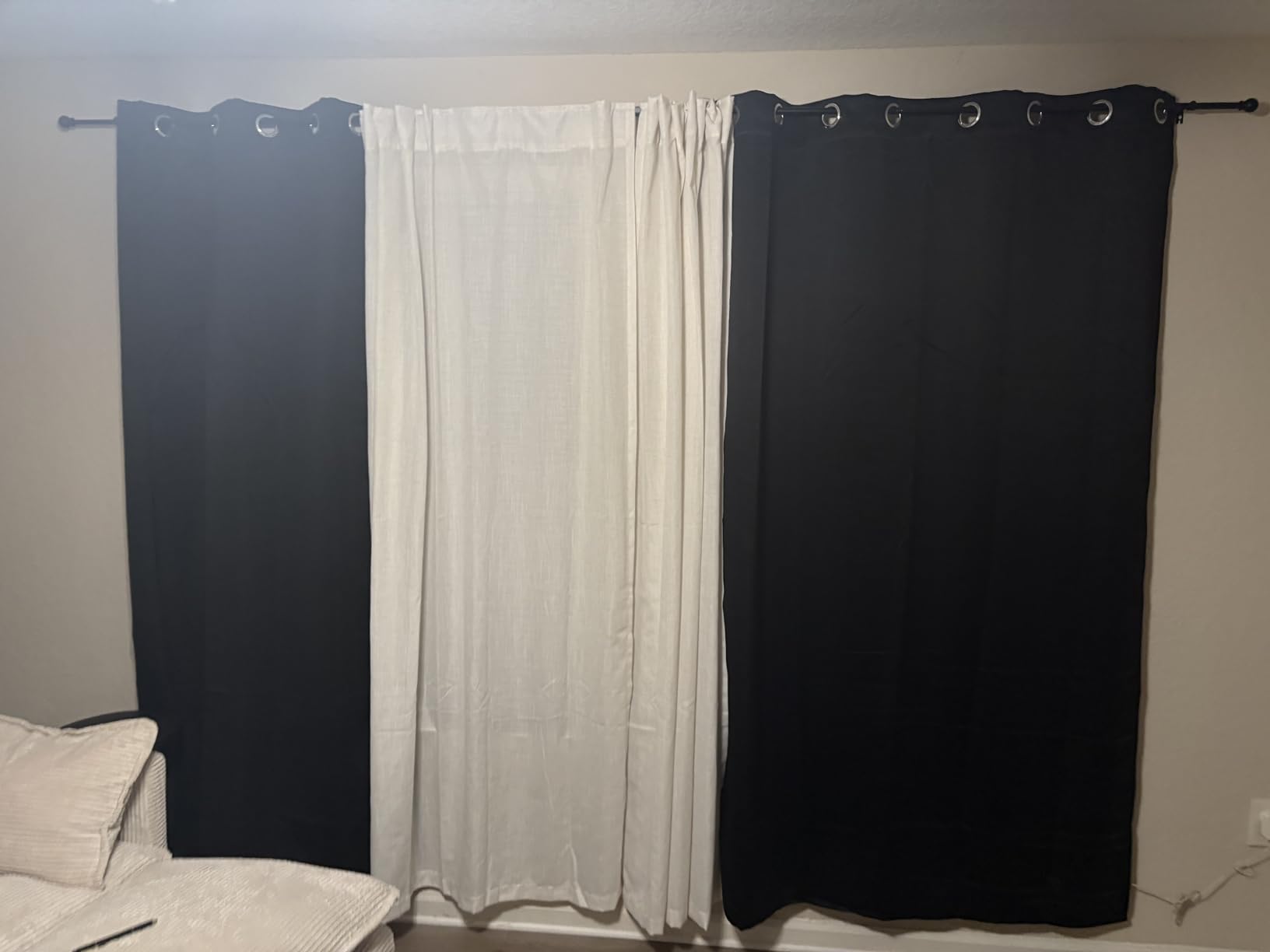 Joydeco Blackout Curtains for Bedroom 84 Inch - Black Out Curtains with Grommets Thermal Insulated Room Darkening Light Blocking, Noise Reducing & Wrinkle-Free Drapes for Living Room Windows, 2 Panels customer photo 2