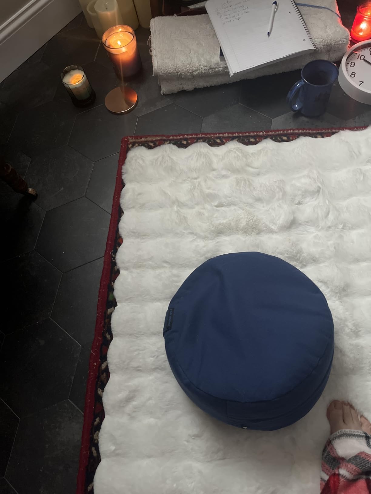 Retrospec Sedona Meditation Cushion, Buckwheat Pillow, Meditation Pillow | Floor Pillow, Yoga Pillow, Round Shape, Supports Spine, Cotton Cover, Machine Washable, Adjustable Firmness, Carry Handle customer photo 1