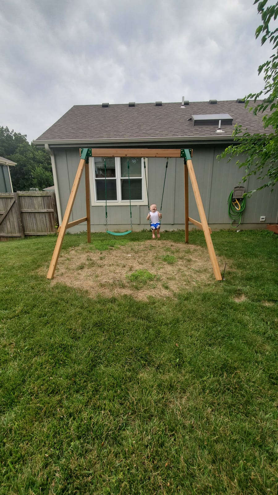 Backyard Discovery Durango Cedar Wood Swing Set Kit with Classic A-Frame, Two Belt Swings, Pinch-Free Ropes, Easy Assembly, Heavy-Duty, Lumber and Hardware Included, Outdoor Playset, Ages 3-10 customer photo 1