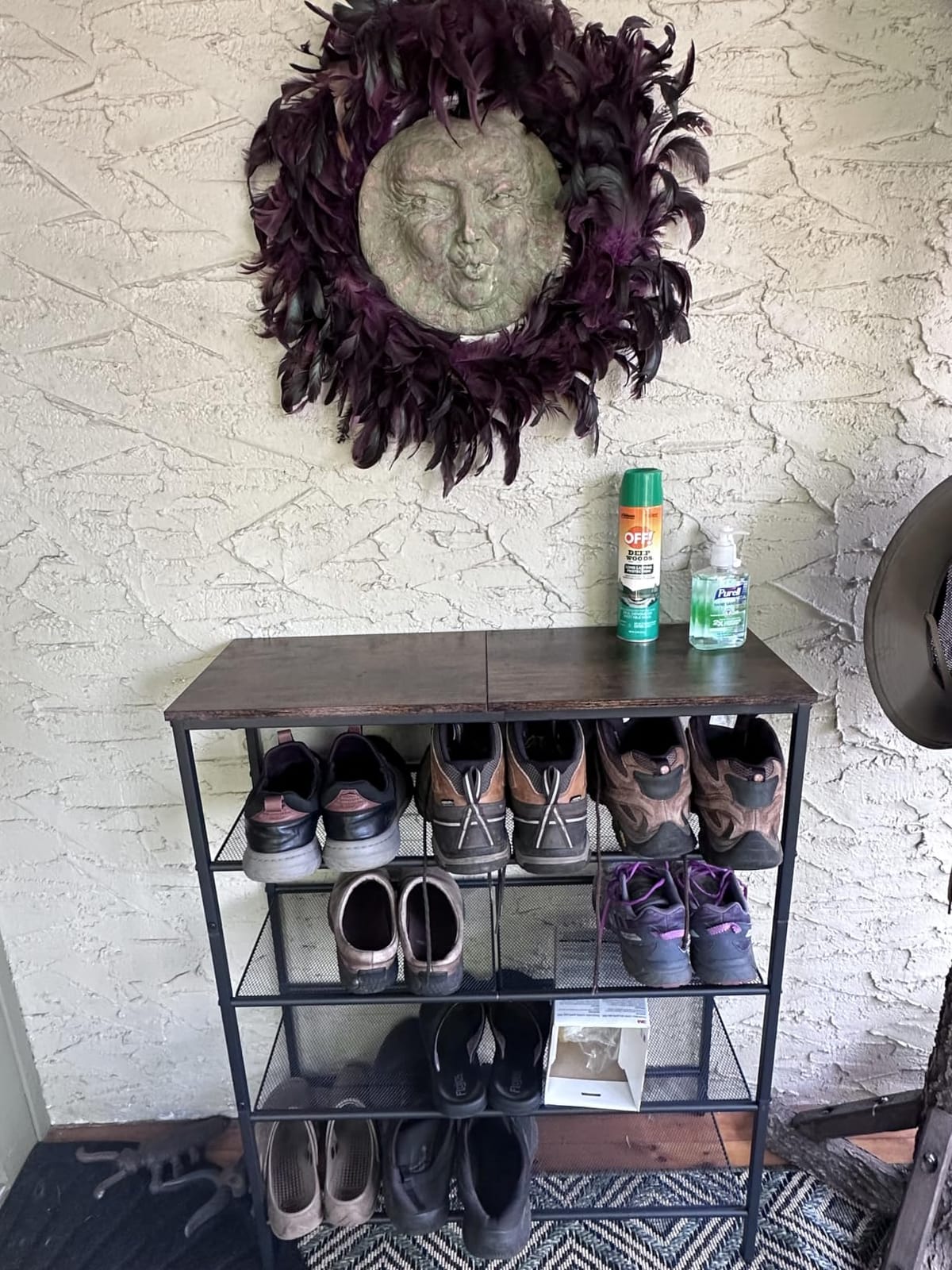 VASAGLE 8-Tier Shoe Rack, 32-40 Pairs, Metal Mesh | Large Shoe Organizer for Closet Entryway, 7 Mesh Shelves, Rustic Brown and Black customer photo 2