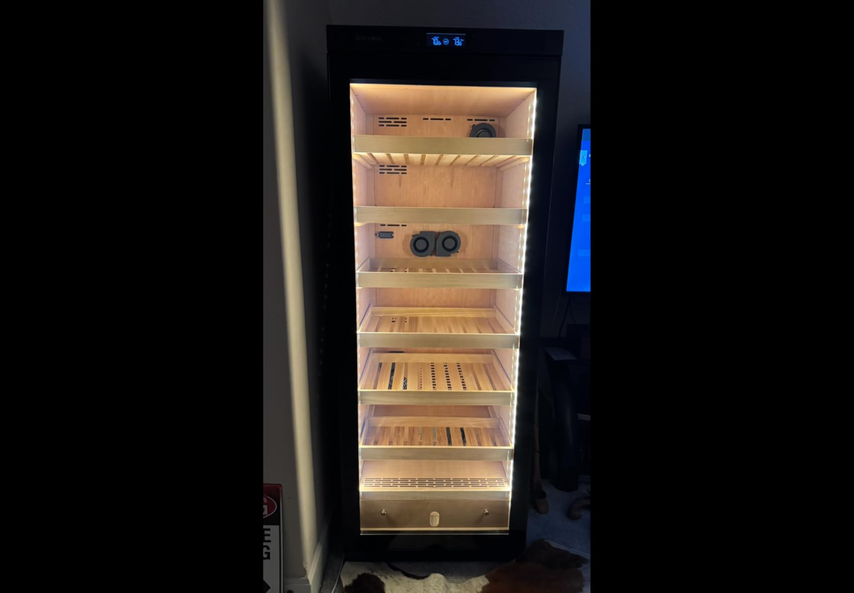 Raching 330L Cigar Climate Control Humidor Cabinet for Storing & Aging, Wood Frame with Constant Temperature and Humidity System, 6 Premium Canada Cedar Trays customer photo 2