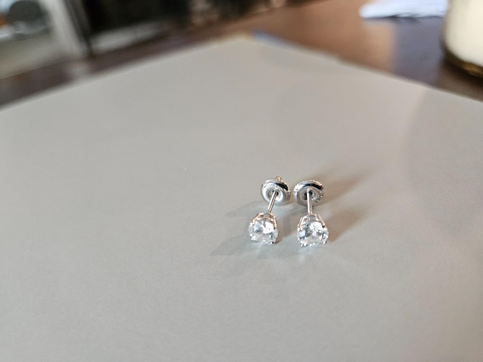 1 to 16 Carat 14K White Gold IGI Certified LAB GROWN Round Cut Diamond Stud Earrings for Women 4 Prong Screw Back for her MADE IN USA (E-F Color, VS1-VS2 Clarity) customer photo 2