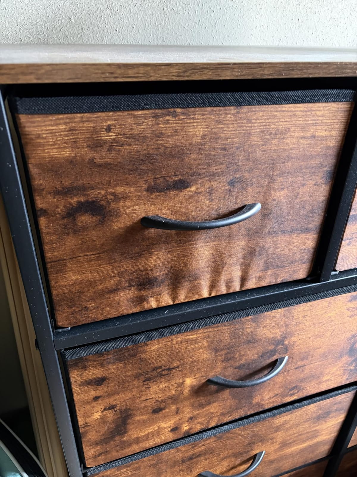 WLIVE 9-Drawer Dresser, Fabric Storage Tower for Bedroom, Hallway, Entryway, Closet, Tall Chest Organizer Unit with Fabric Bins, Steel Frame, Wood Top, Easy Pull Handle, Rustic Brown Wood Grain Print customer photo 1