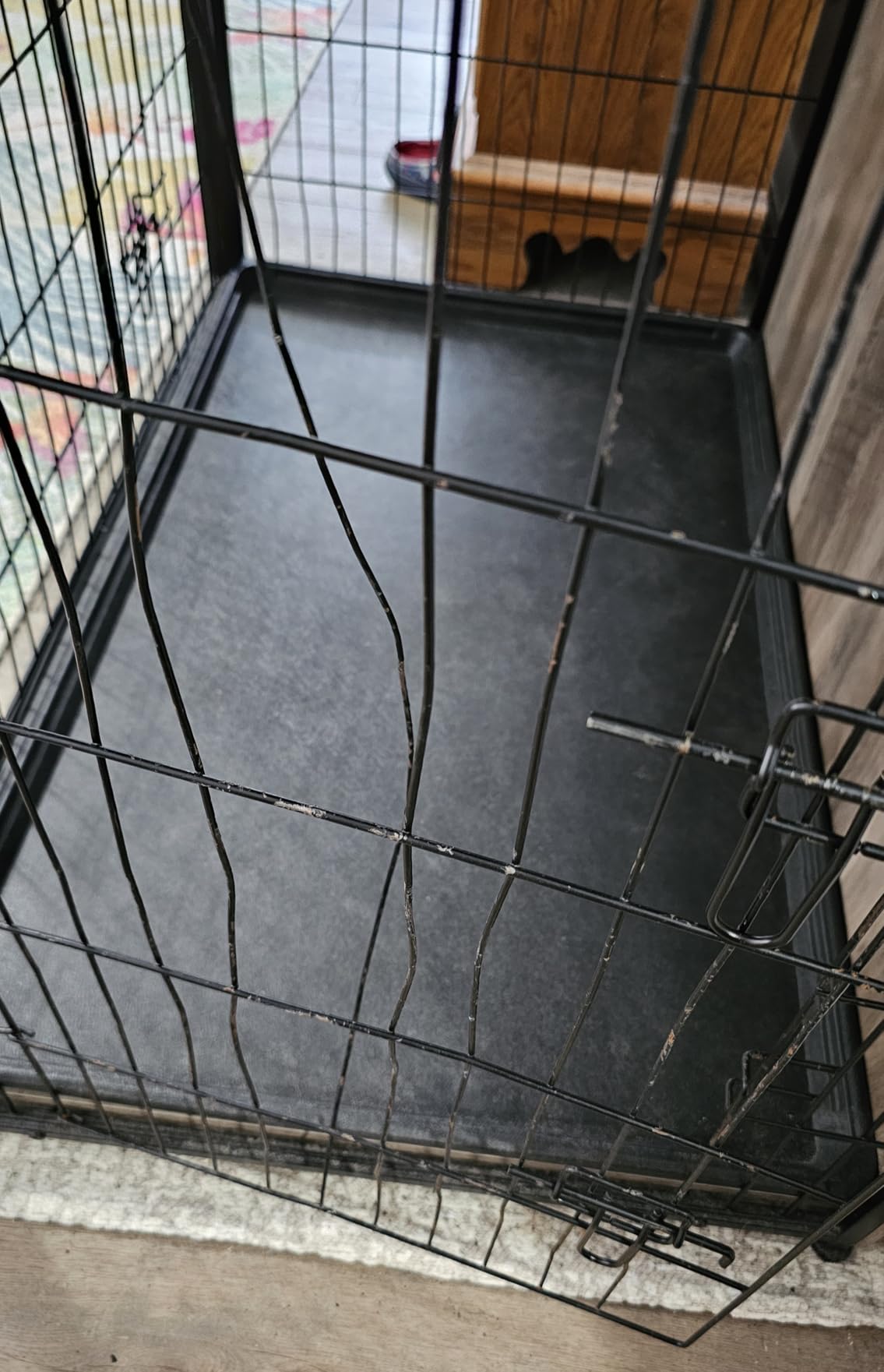 DWANTON Dog Crate Furniture with Cushion, Wooden Kennel Table with Double Doors, Indoor Dog House, Medium Size, 32.5