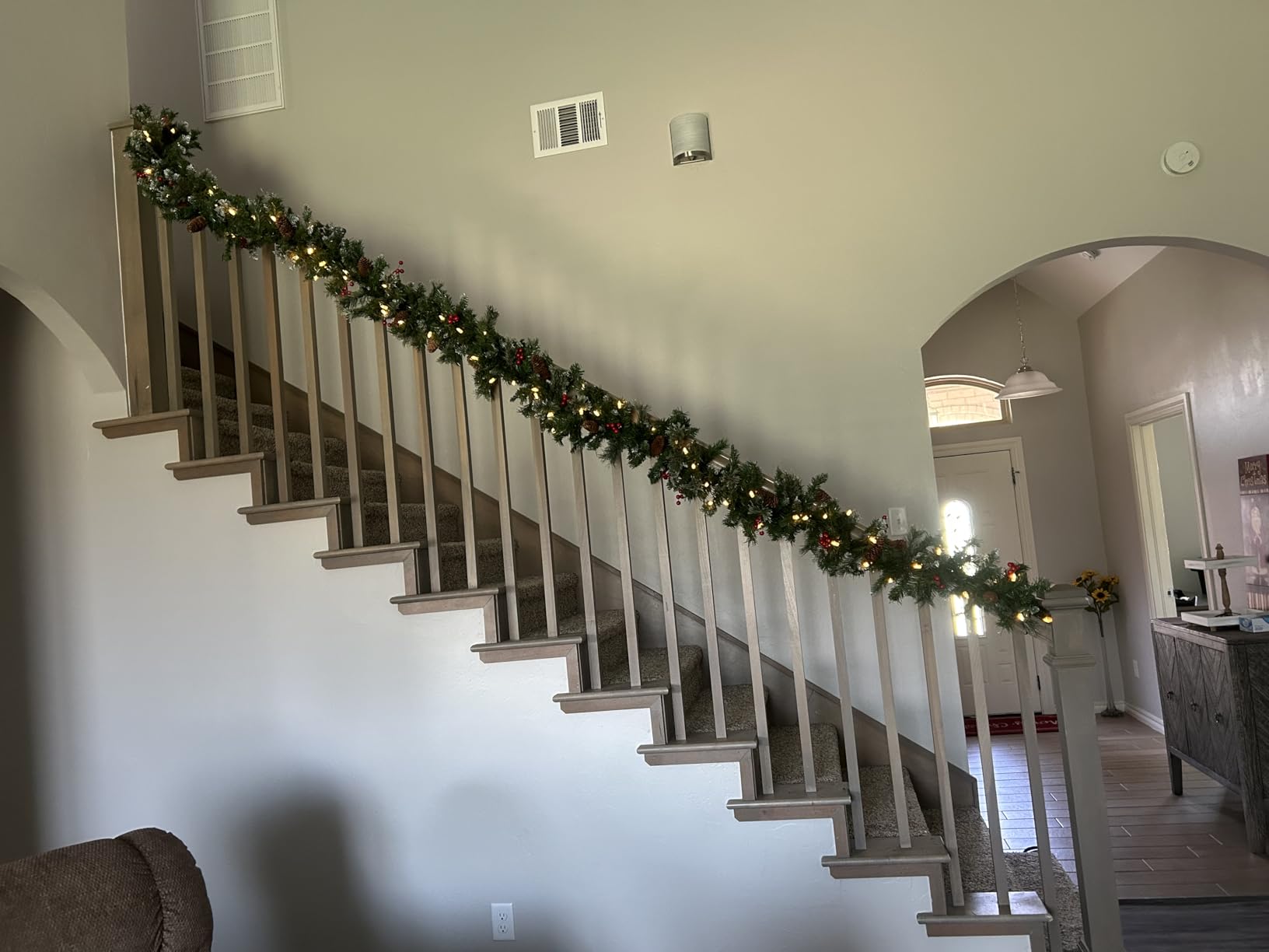 9 Feet Pre-Lit Christmas Garland, Mixed Pine Decorated with Frosted Berries, Pinecones, 50 LED with Timer, Battery Operated, for Mantle Staircase Indoor and Outdoor customer photo 1