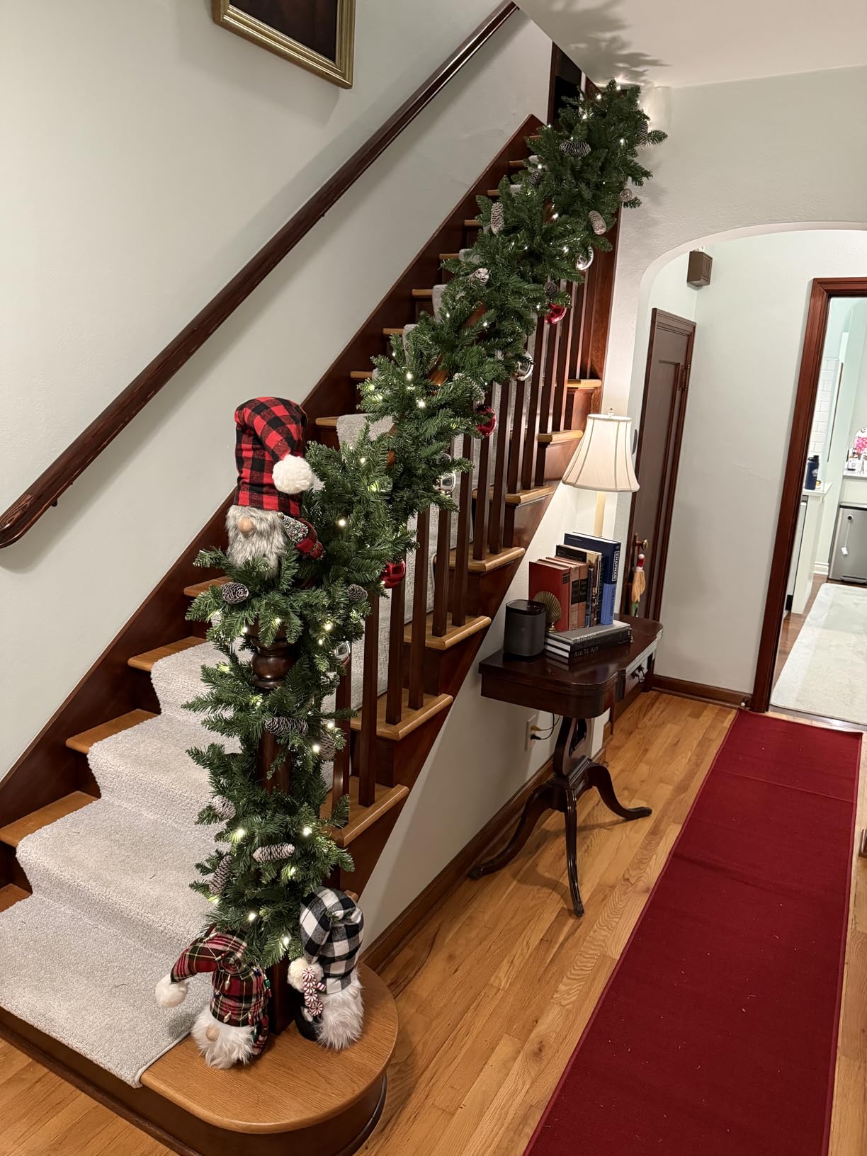 9 Feet Pre-Lit Christmas Garland, Mixed Pine Decorated with Frosted Berries, Pinecones, 50 LED with Timer, Battery Operated, for Mantle Staircase Indoor and Outdoor customer photo 2