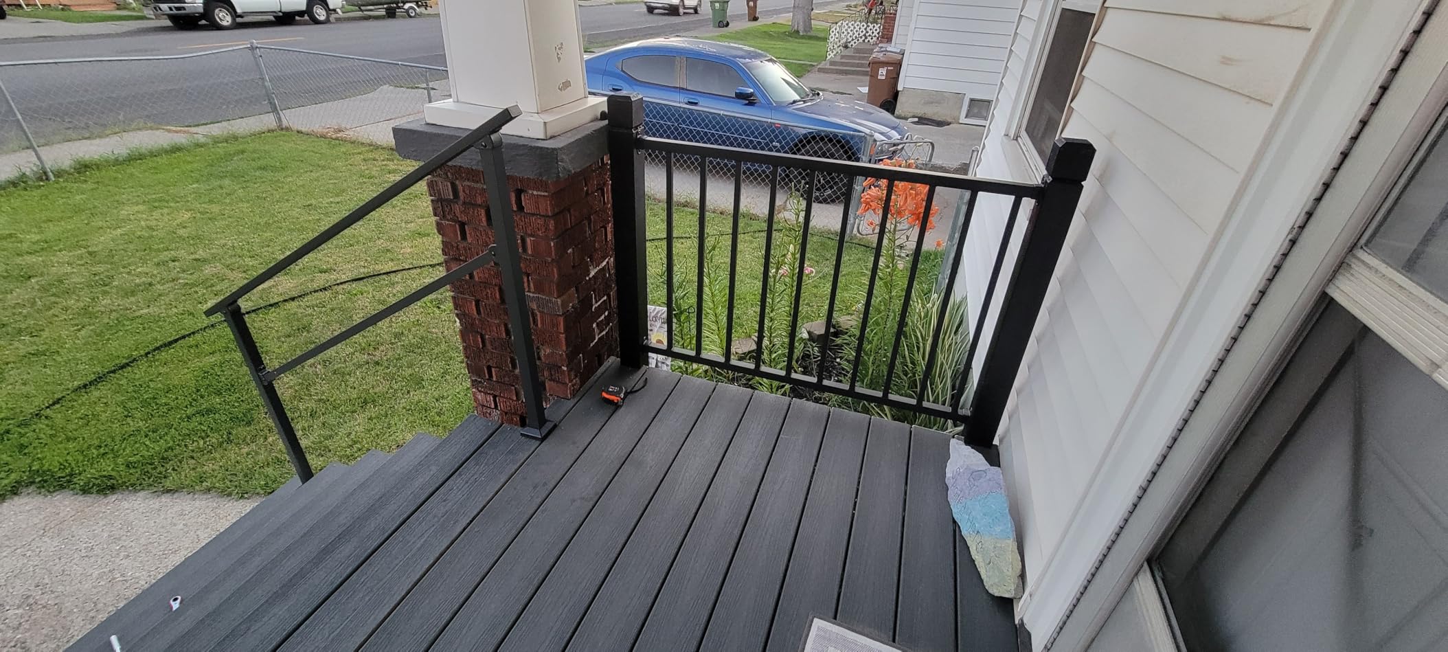 CR Fence & Rail Metal Railing for Deck, Metal Guard Rail Kit with Balusters for Deck 36 inch, Wrought Iron Kit and Porch Ideal for Residential and Commercial Use, 4.5ft Wide customer photo 2