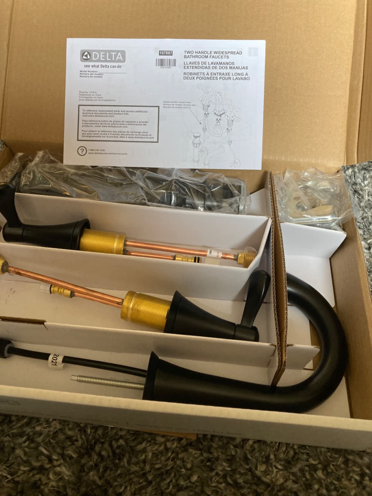 Delta Faucet Esato Widespread Bathroom Faucet, Brushed Nickel, 3 Hole Bathroom Sink Faucet, SpotShield Brushed Nickel 35897LF-SP customer photo 1