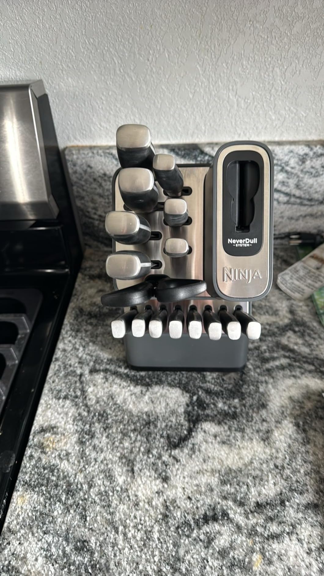 Ninja NeverDull 17-Pc Knife Block Set, Built-in Sharpener, Black, K32017 | Stays razor-sharp 10+ years. Rust-resistant German stainless steel blades customer photo 2
