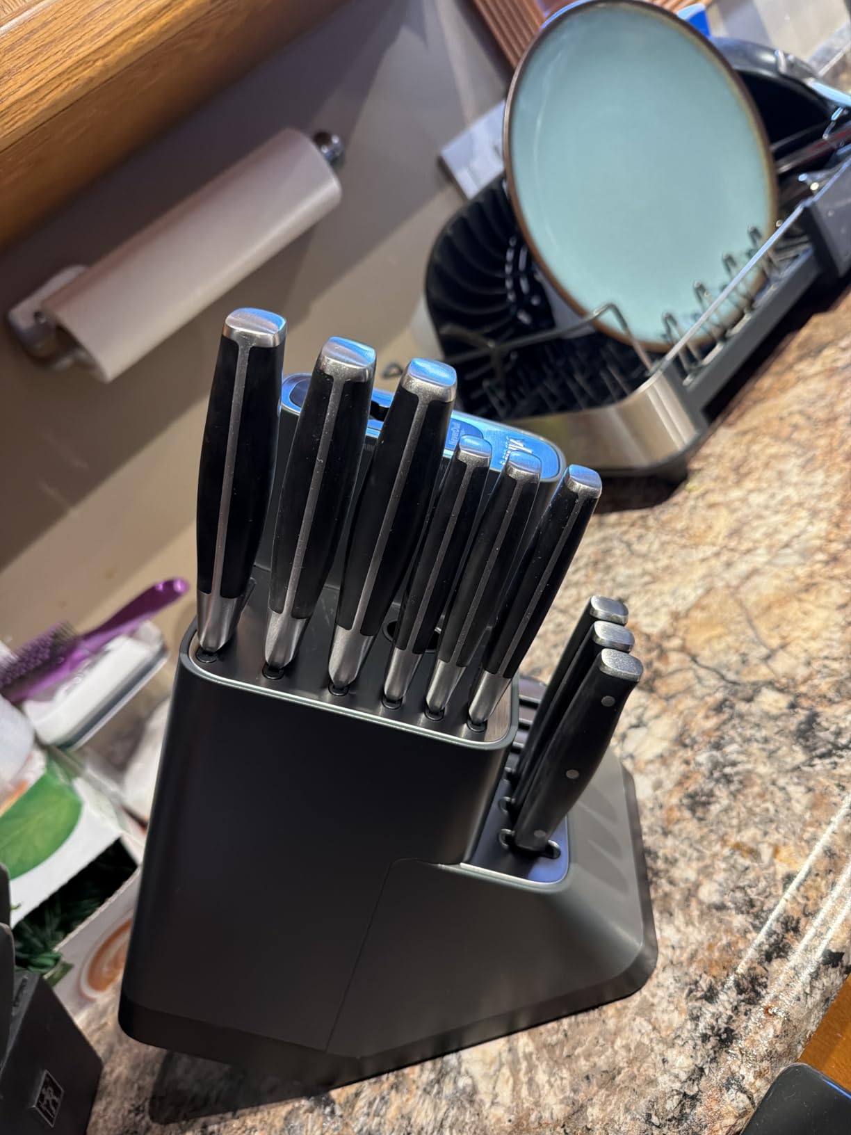 Ninja K32012 Foodi NeverDull Premium Knife System, 12 Piece Knife Block Set with Built-in Sharpener, German Stainless Steel Knives, Black customer photo 2