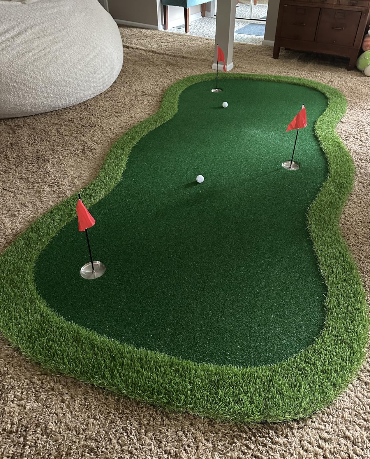 Chriiena Golf Putting Green, Large Practice Putting Mat for Indoor Outdoor customer photo 2