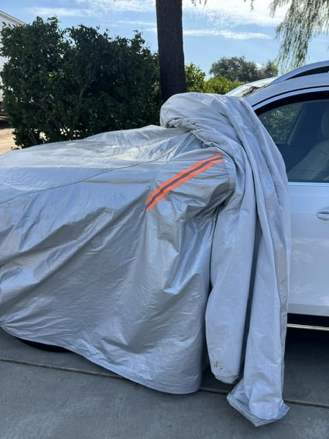 EzyShade 10-Layer Car Cover Waterproof All Weather - See Vehicle Size-Chart - Car Covers for Automobiles & Car Snow Cover - Full Exterior Covers - Winter Rain Sun SUV Sedan. Size A4 (See SizeChart) customer photo 2