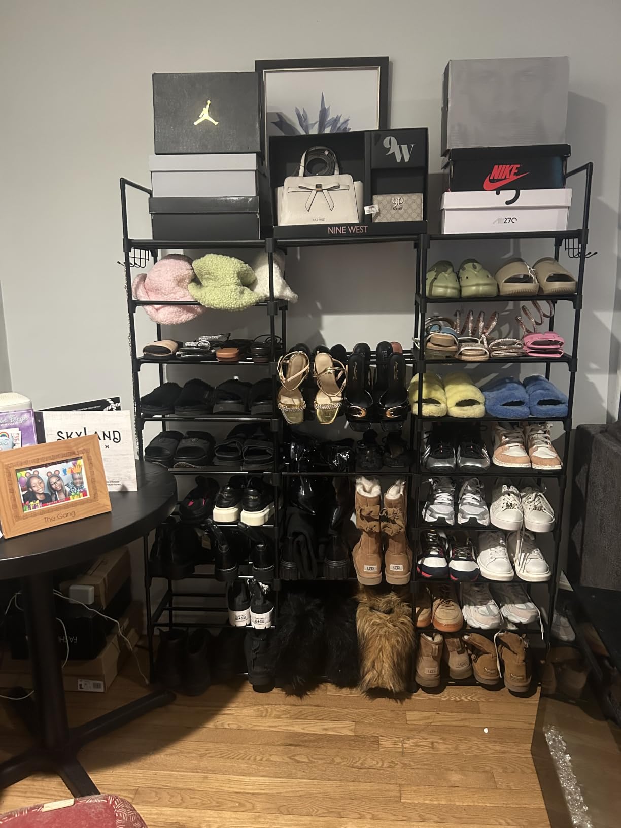 WOWLIVE 9 Tier 3-Column Shoe Rack, 50-55 Pairs Stackable Black | 50in Long for Larger Entryways, Removable Shelves Fit Tall Boots customer photo 1