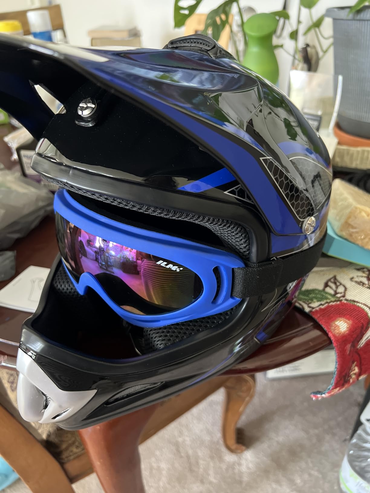 ILM Youth Kids Dirt Bike Helmet ATV Motocross Full Face Helmet BLD-818 (Red, Youth-Medium) customer photo 1