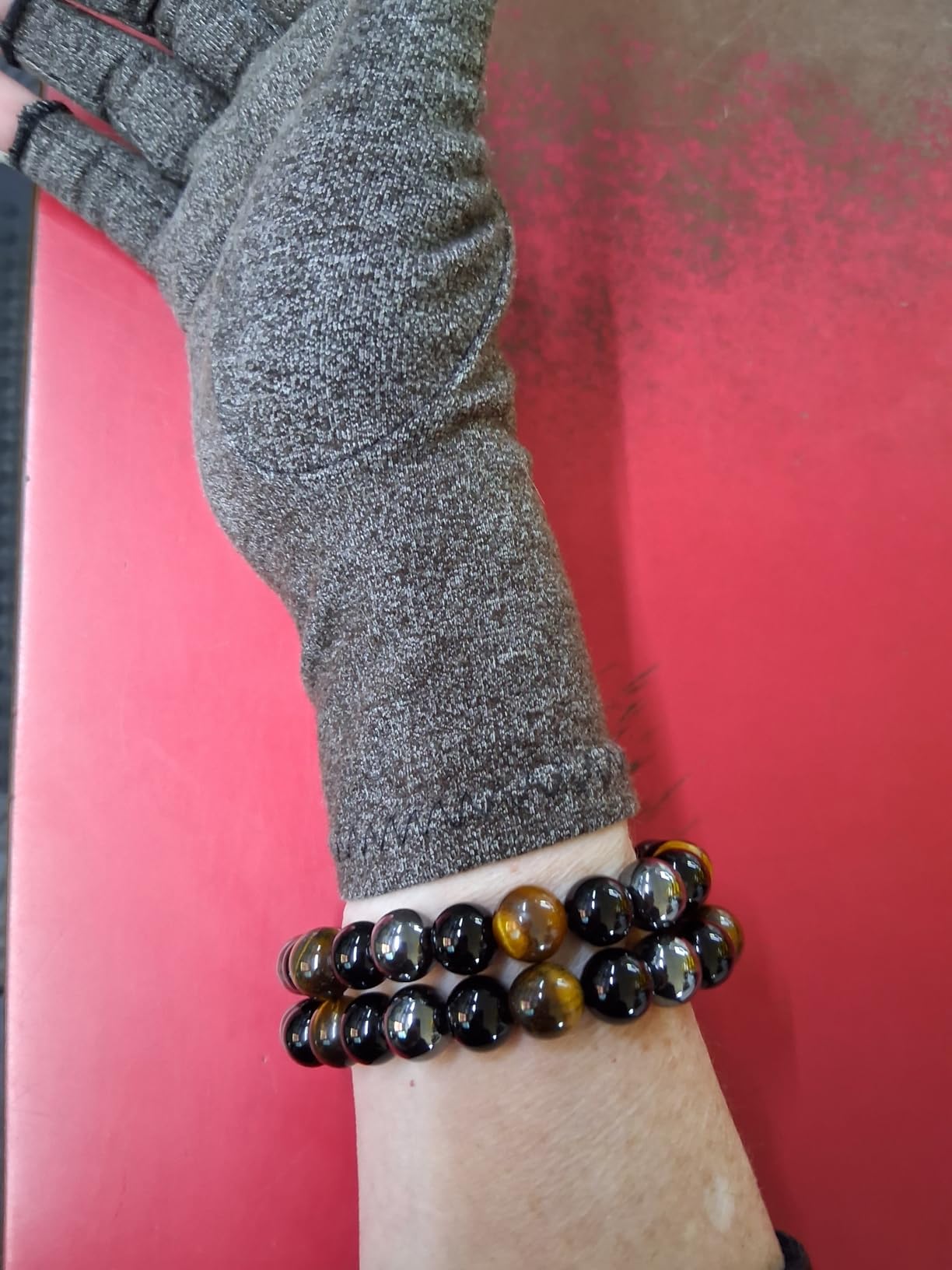 WFJ Black Obsidian Hematite Triple Protection Bracelets Set - Tiger Eye Beaded Natural Stone Bracelet for Men Women Gemstone (10MM) customer photo 1