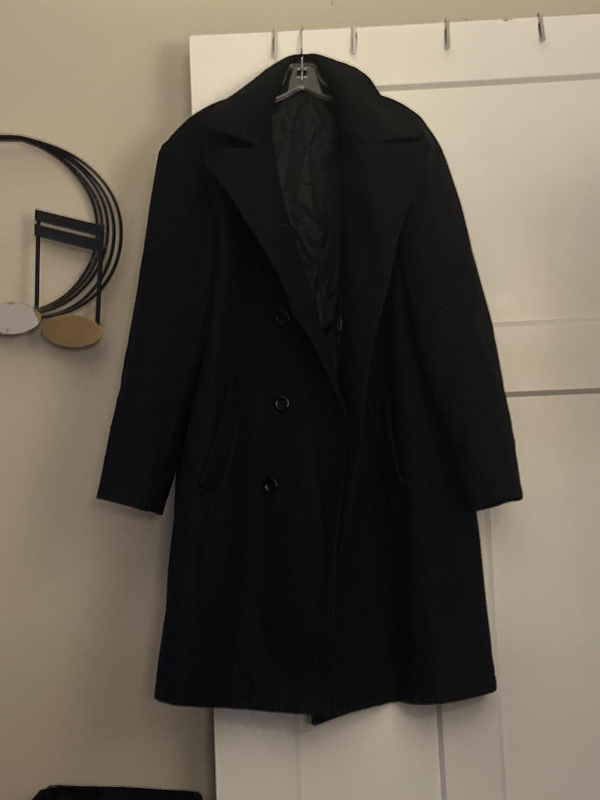Mens Double Breasted Trench Coat Business Casual Winter Overcoats | Long Coats, Lapel Collar, Fall&Winter, Knee Length customer photo 2