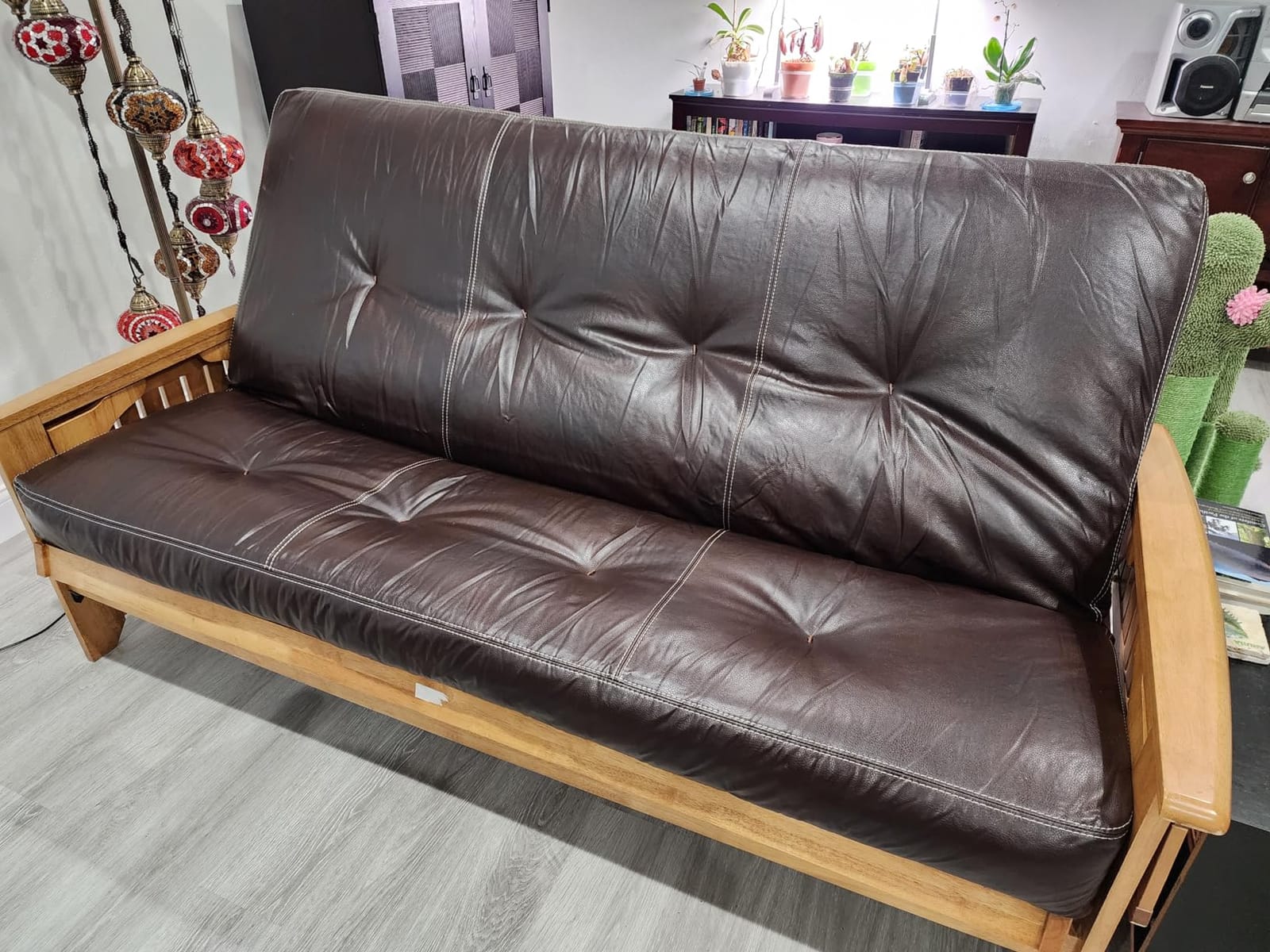 8 inch Full Size Faux Leather Futon Mattress Replacement, Spring Sleeper Sofa Bed Mattress, Java Brown (Frame Not Included) customer photo 2