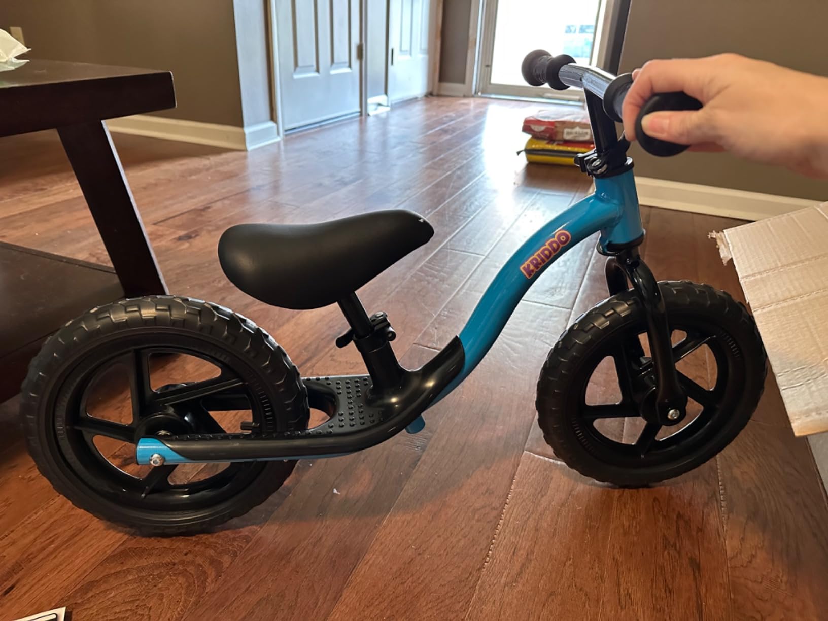 KRIDDO Toddler Balance Bike 2 Year Old with Riding Buddy, 12 Inch Kids Balance Bike for 2-5 Years Old, Adjustable No Pedal Kids Toy Bike, Tool-Free, Gift for 2-3 Girls Boys customer photo 2