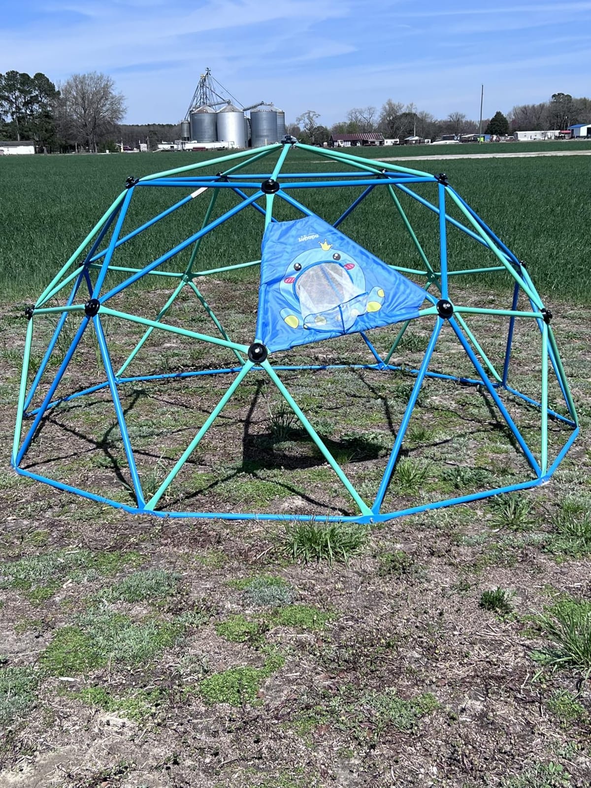 Zupapa 10FT Climbing Dome, Outdoor Jungle Gym for Kids with Climbing Grip - Geometric Dome Climber Supports 1000LBS Outdoor Playset and Easy Assembly Outdoor Play Equipment (Turquoise, 10FT) customer photo 1