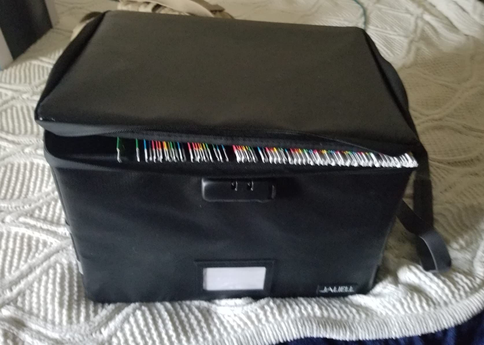 Fireproof File Box with Lock, Document Storage Organizer with Lid, Handle | File organizer Filing Storage Cabinet with Water-resistant Zipper, Home Office Safe for Hanging Letter/Legal Folder customer photo 1