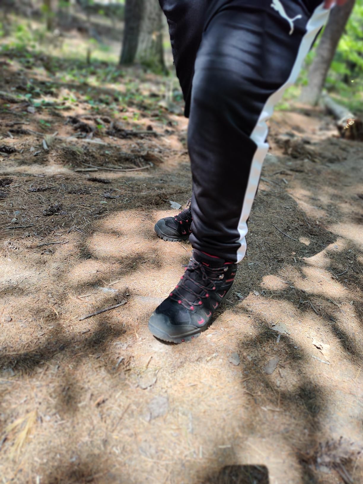 SHULOOK Men's Waterproof Hiking Boots Non-Slip Lightweight Mid Top Ankle Boot Breathable Hiker Trekking Shoes customer photo 1