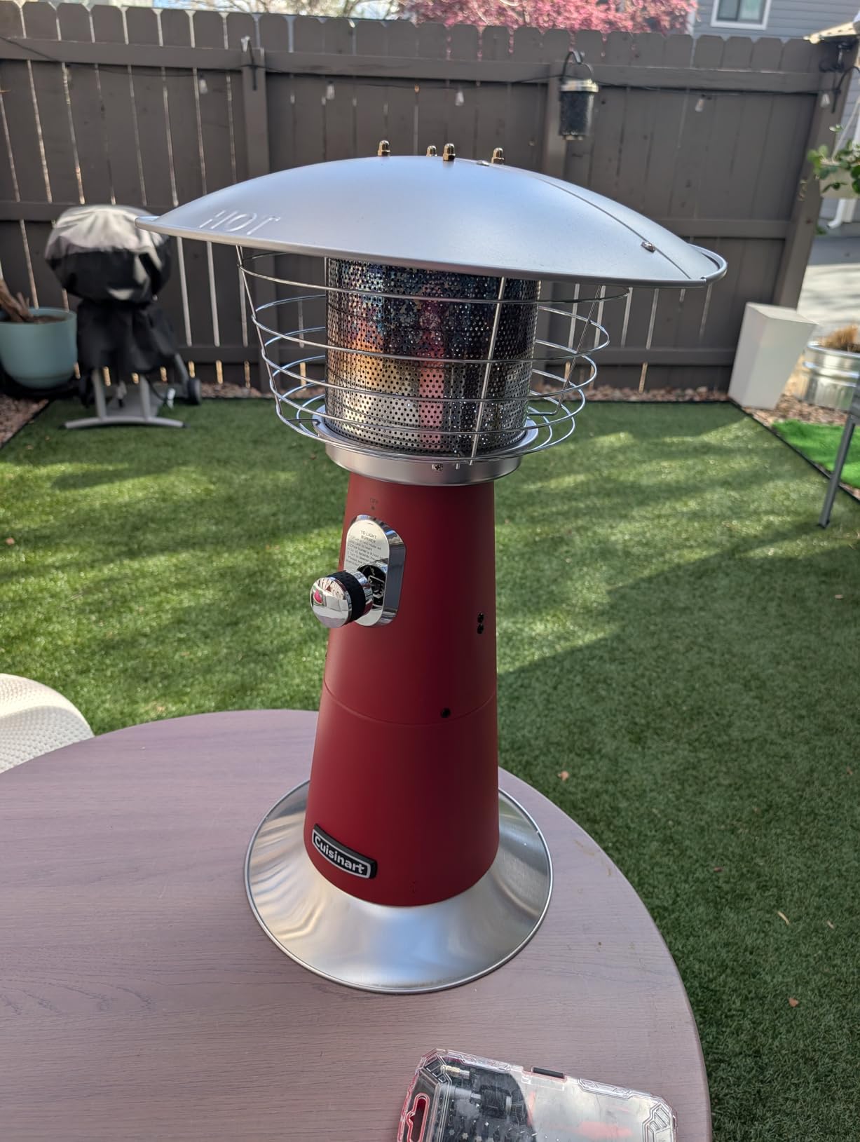 Cuisinart Patio Heater, Tabletop, Anti-Tilt Safety Switch, 11000 BTU, Black | Outdoor heater with adjustable heat and burner screen guard, propane heater offers a 30 sq. ft. heat range, COH-500 customer photo 1
