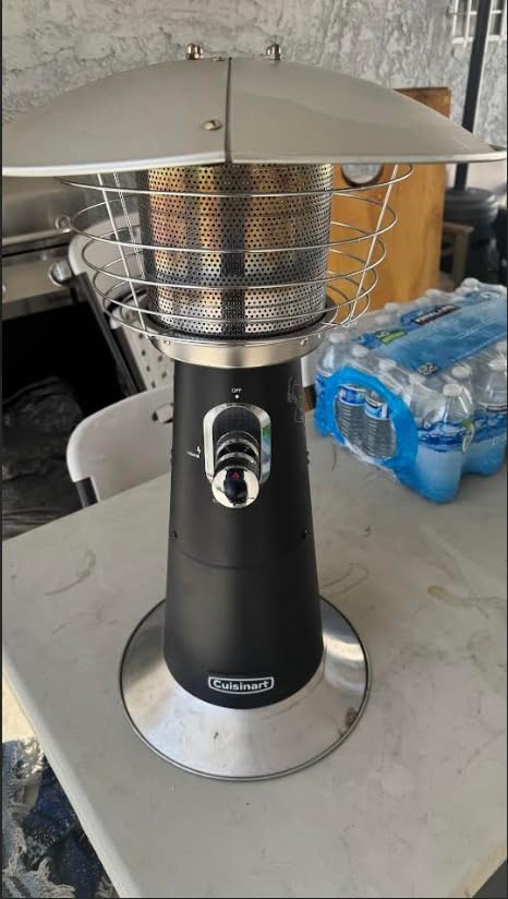 Cuisinart Patio Heater, Tabletop, Anti-Tilt Safety Switch, 11000 BTU, Black | Outdoor heater with adjustable heat and burner screen guard, propane heater offers a 30 sq. ft. heat range, COH-500 customer photo 2