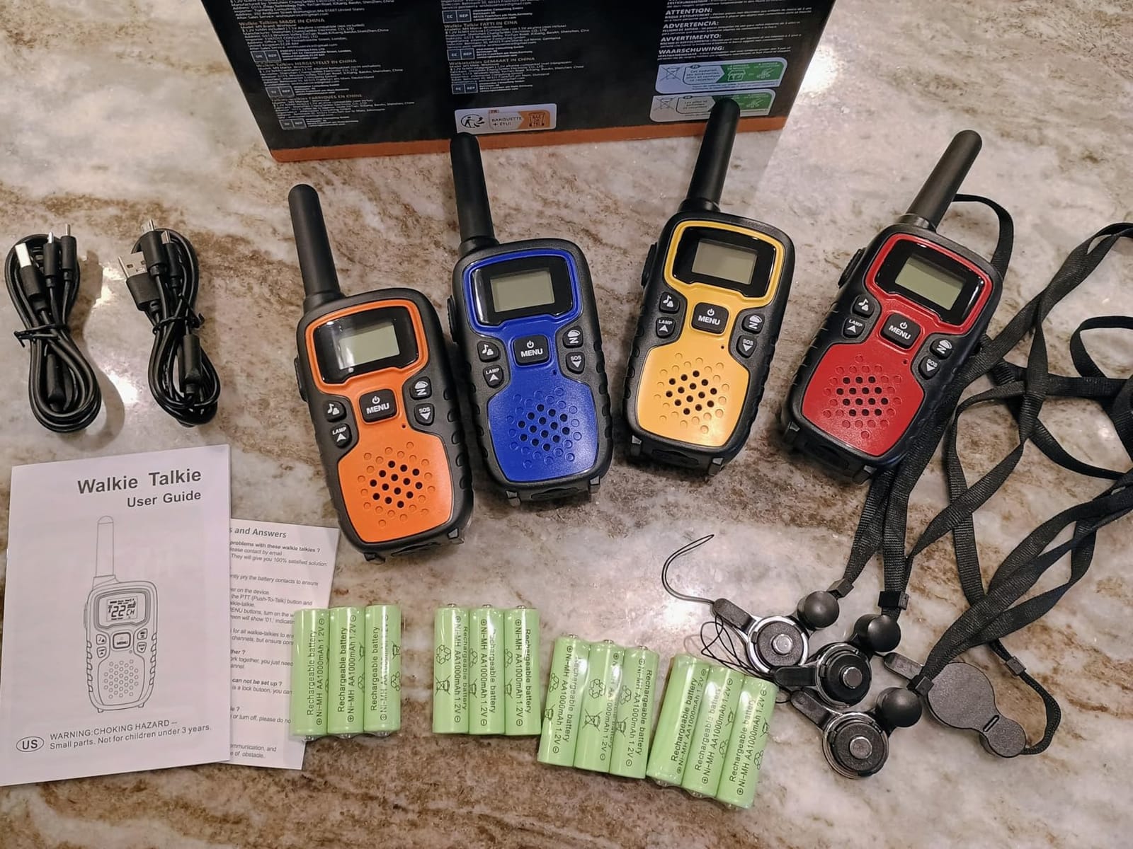Wishouse Walkie Talkies for Adults Long Range-Rechargeable 4 Pack 2 Way Radios with Lamp, SOS Siren, NOAA Weather Alert customer photo 2