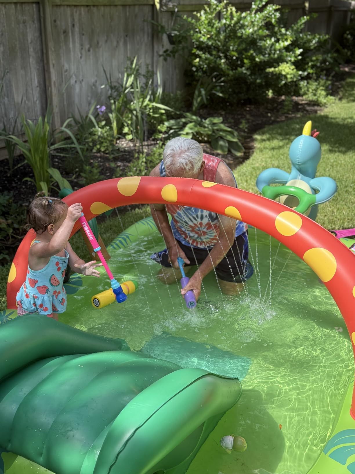 Inflatable Kids Pool, Airefina Dino Planet Inflatable Play Center Kiddie Pool with Water Slide, Ultra Thick 97