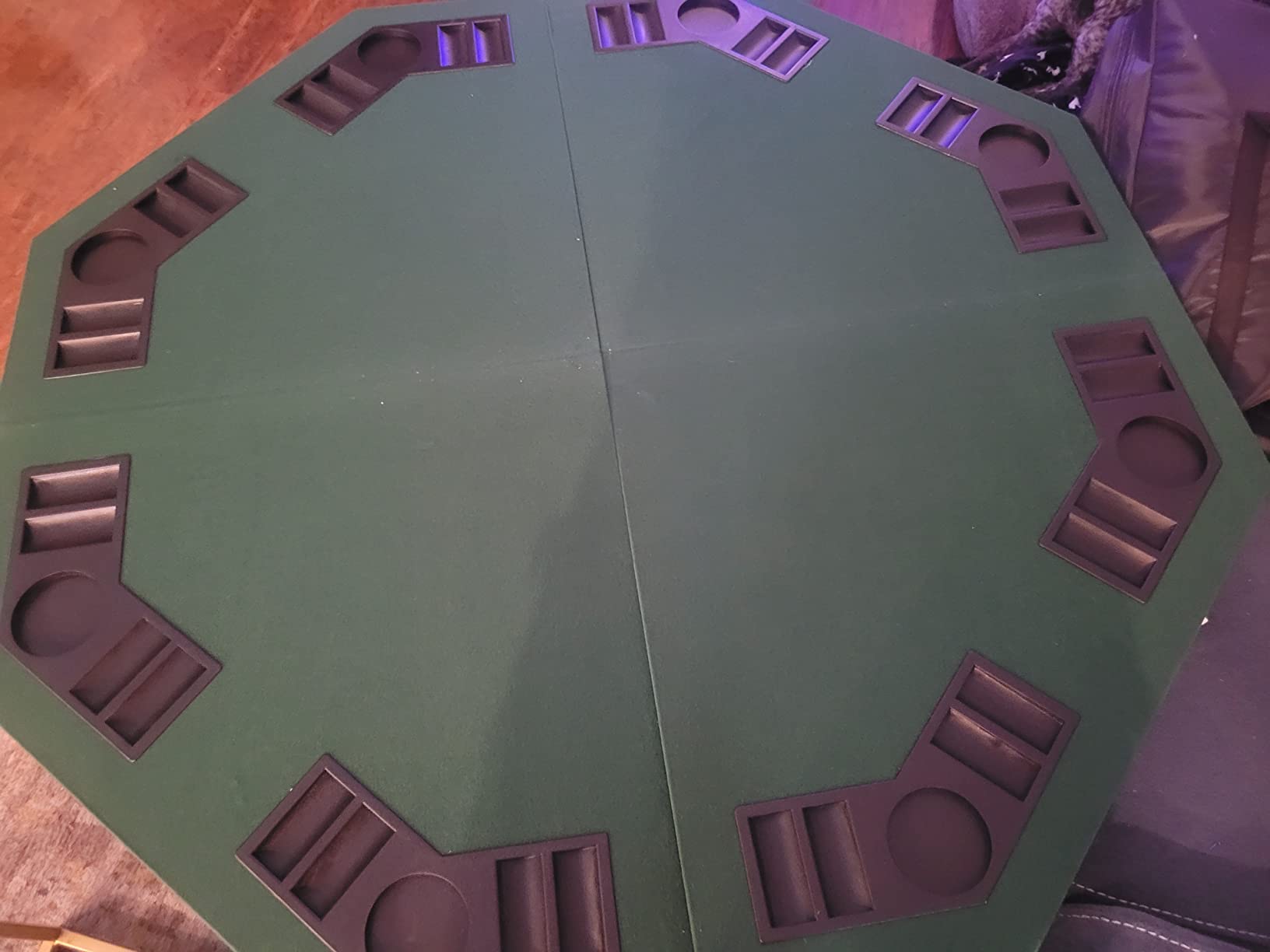 48 Inch 8 Player Foldable Poker Table Top | Poker Table Topper with Texas Hold'em Layout, Cup Holders, Chip Trays, Felt Surface & Carrying Bag for Family Game Nights customer photo 1