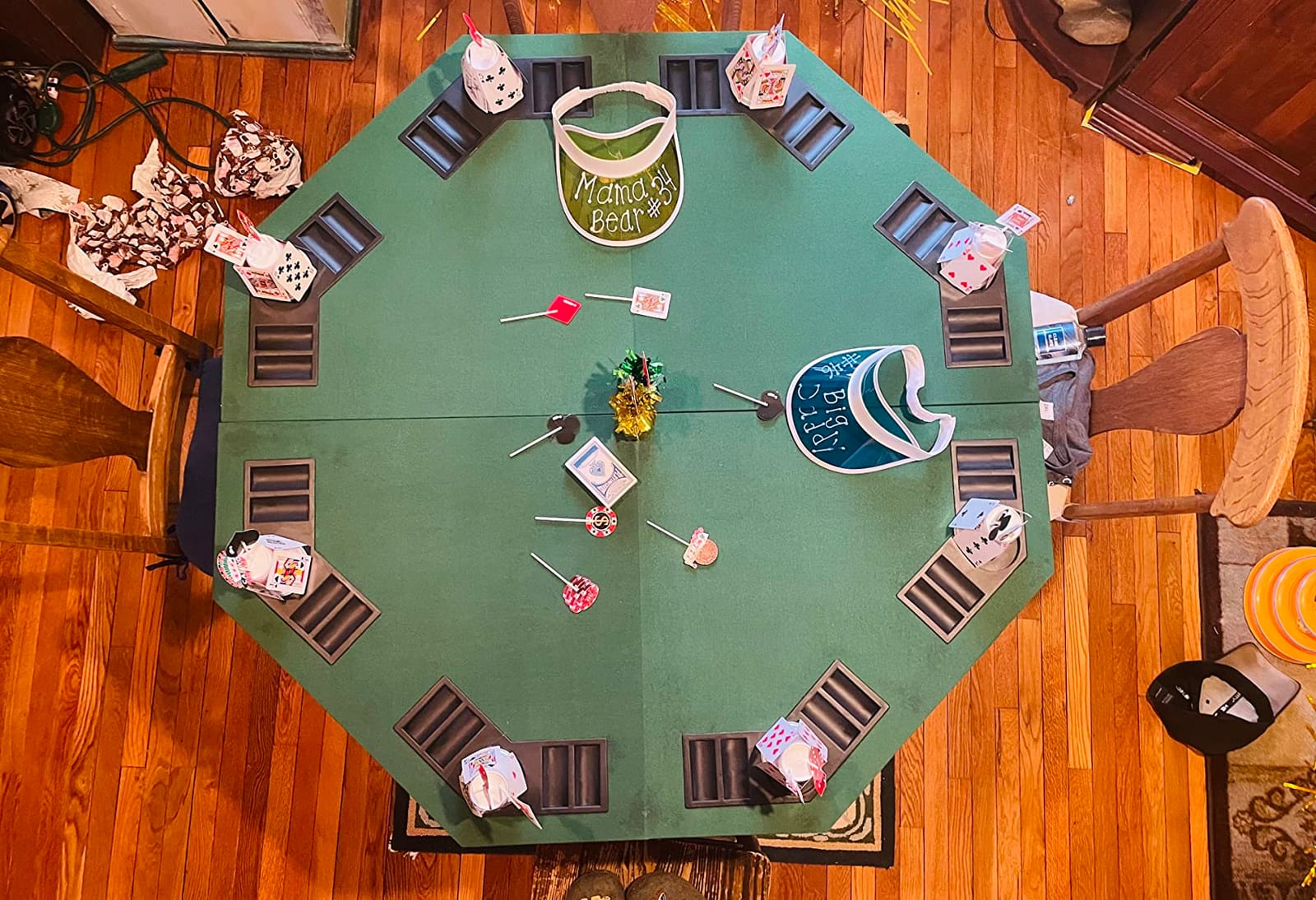 48 Inch 8 Player Foldable Poker Table Top | Poker Table Topper with Texas Hold'em Layout, Cup Holders, Chip Trays, Felt Surface & Carrying Bag for Family Game Nights customer photo 2