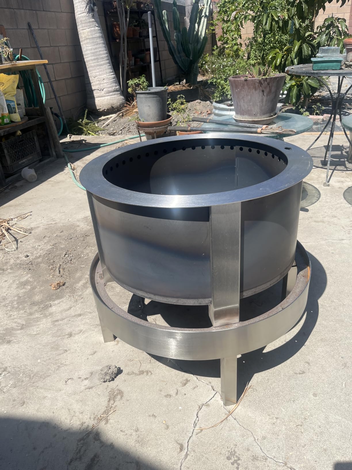 Breeo X Series 24 - Corten Steel Smokeless Fire Pit for Outside - 27.5 in | 62 pounds, smokeless firepit for outside, ideal for families, compatible with wide range of Breeo accessories customer photo 2