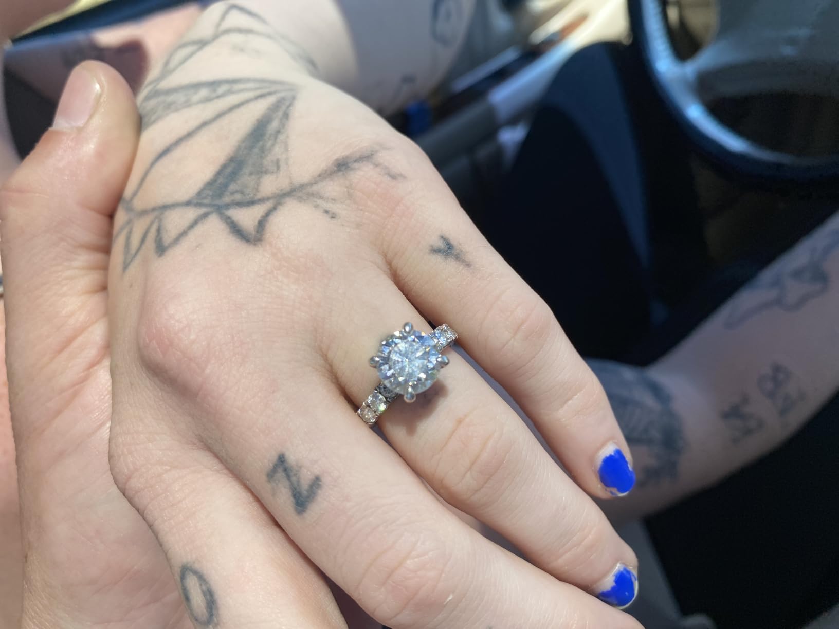 Moissanite Engagement Ring, Total 4.3cttw D Color Round/Oval/Asscher Cut, 925 Sterling Silver Promise Anniversary Rings for Women customer photo 2