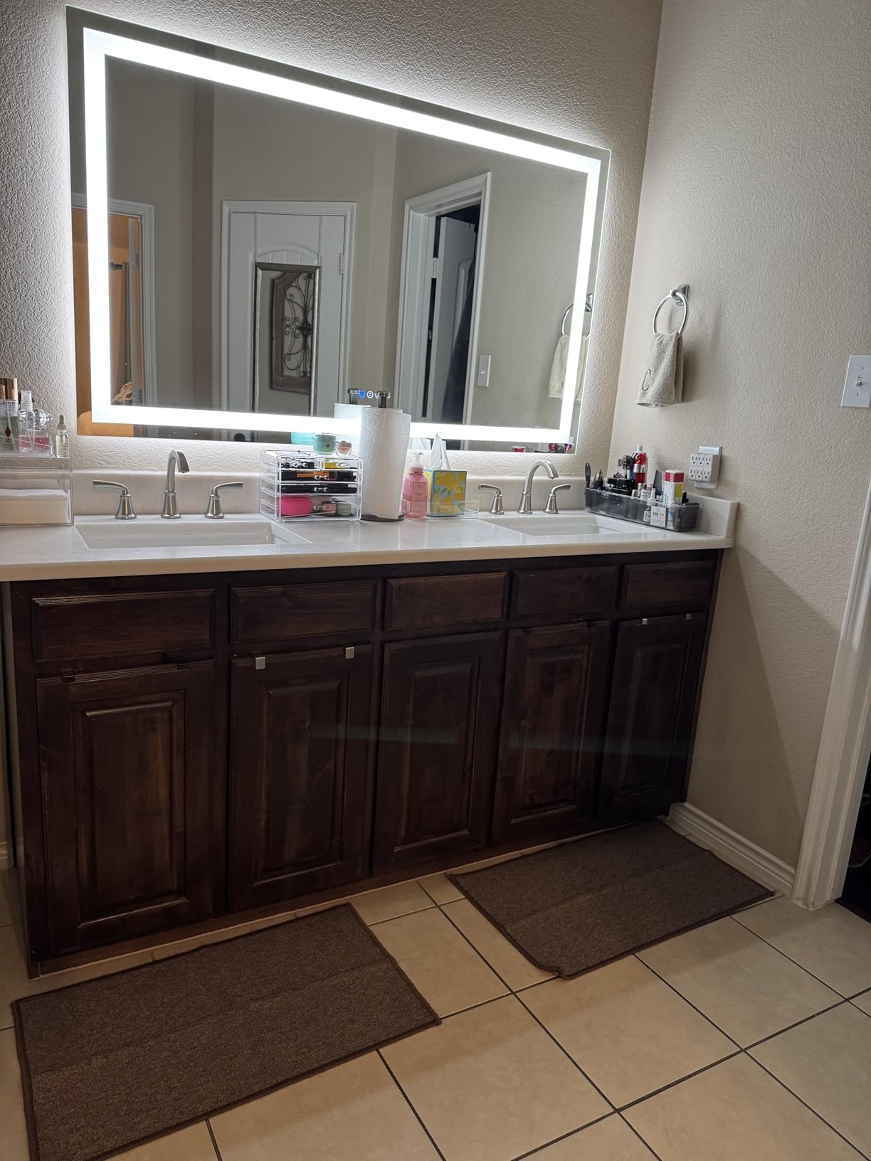 60x36 LED Bathroom Mirror with Lights, Lighted Vanity Mirror | Backlit and Front Light, Anti-Fog, 3 Color Dimmable, Memory, Tempered Glass, IP54 Waterproof, UL Listed customer photo 2