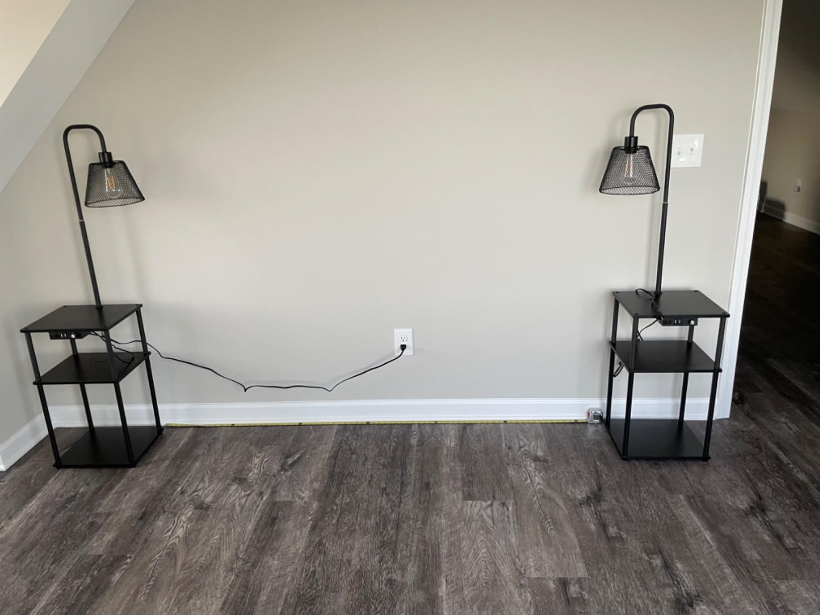 Floor Lamp with Table and Shelves, Side Table with USB Charging Port and Outlet, Modern Bedside Nightstand End Table with Lamp for Living Room, Bedroom, Guest Room, Bulb Included customer photo 1