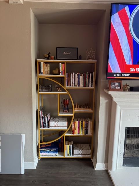 Tribesigns Industrial Bookshelf Bookcase with 9 Open Shelf (Rustic Brown) | 5-Tier Freestanding Tall Bookshelves, Etagere Display Shelf Storage Organizer, Perfect for Living Room, Bedroom customer photo 2