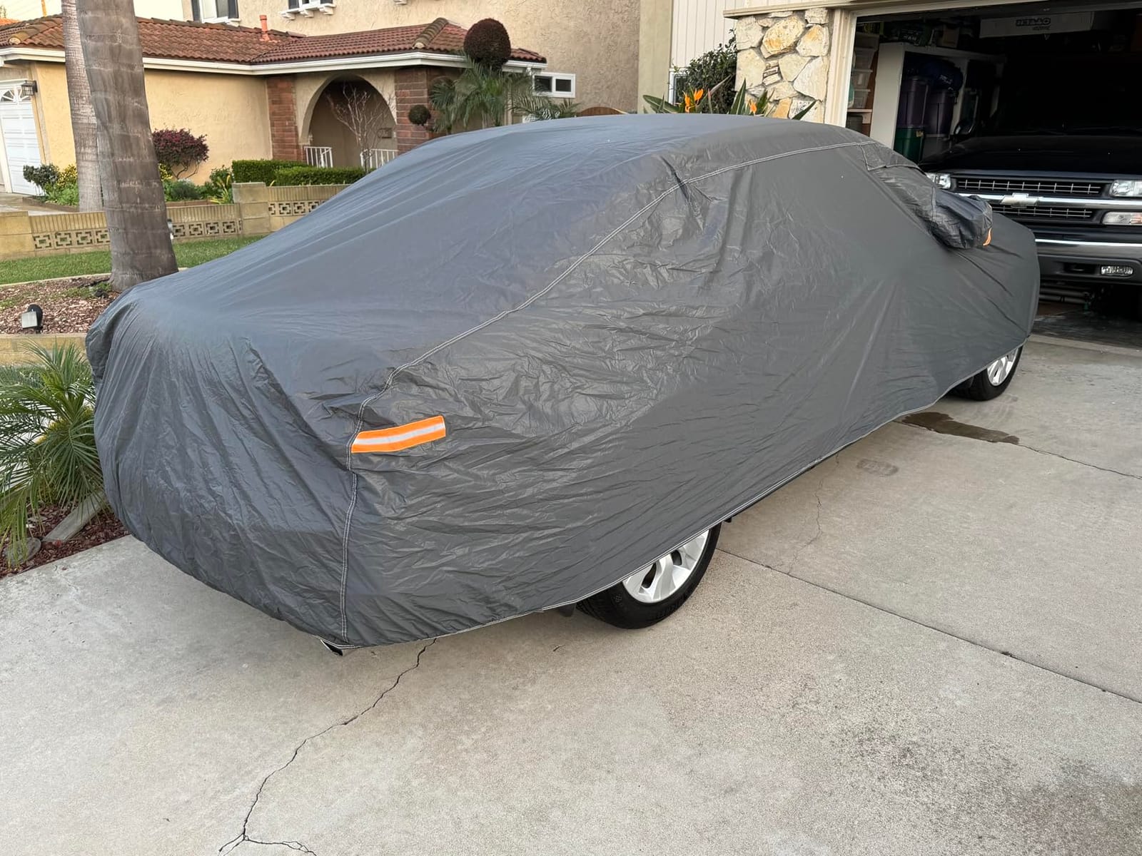 GUNHYI 16 Layers Car Cover Waterproof All Weather for Sedan Heavy Duty | Outdoor Car Cover Universal Fit Toyota Avalon, Ford Taurus, Lincoln MKS/Continental, BMW 740i, Mercedes Benz S Class etc. customer photo 1