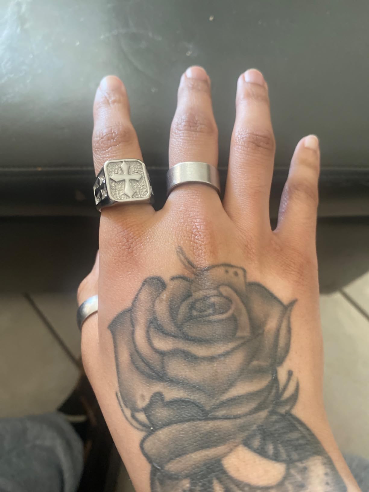 Jewelers Stainless Steel Signet Style Christian Cross Religious Cocktail Party Biker Statement Wedding Ring customer photo 1