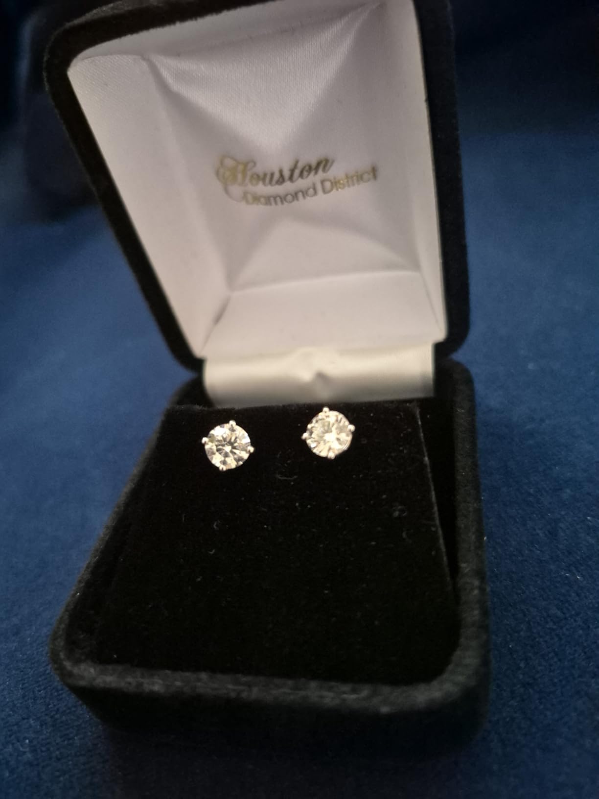 0.5 to 12 Carat Lab Grown Diamond Stud Earrings | 14K White Gold IGI Certified Round Cut Solitaire Studs for Women 4 Prong Push Back in Solid Gold E-F Color VS2-SI1 Clarity customer photo 2