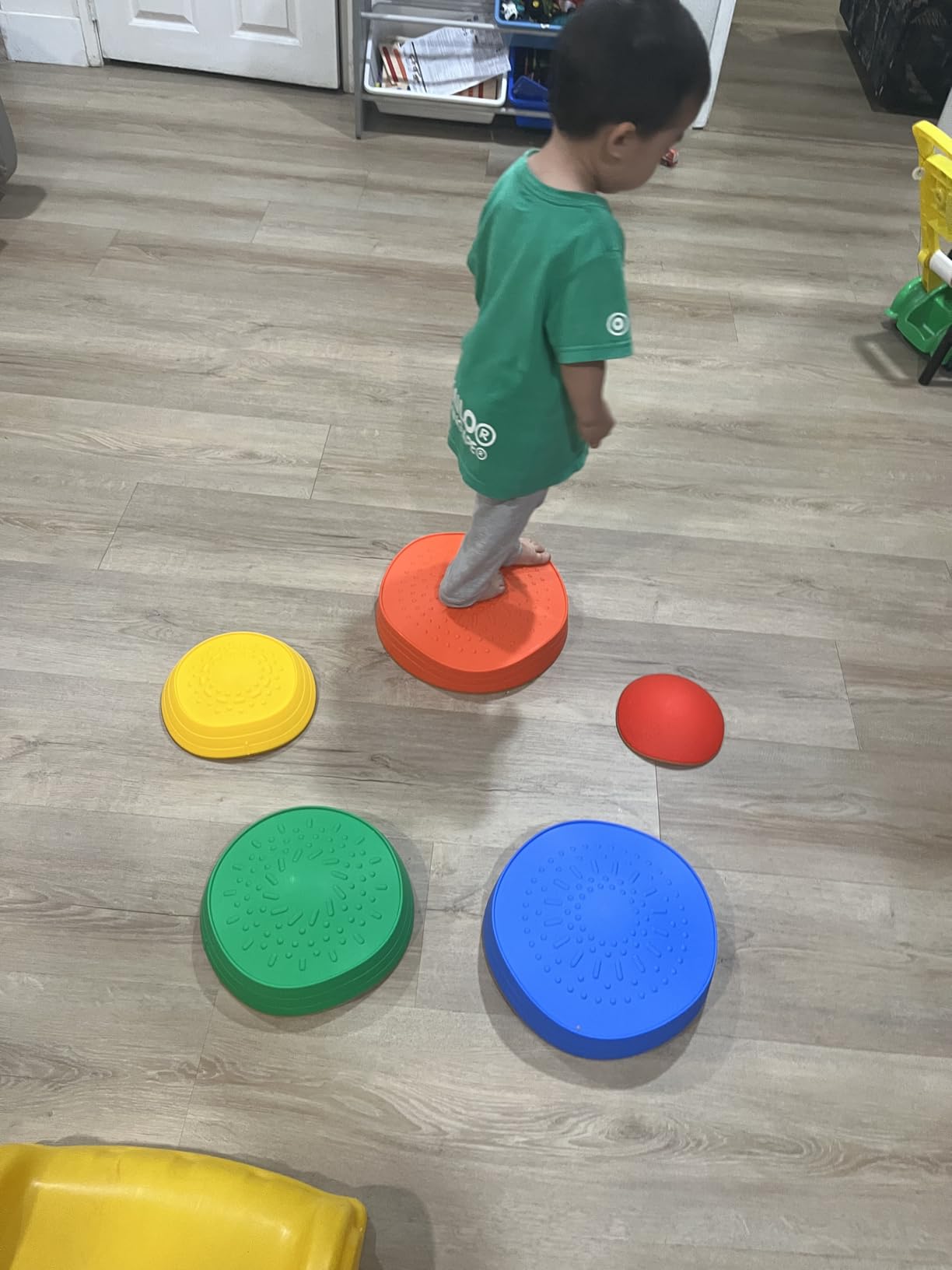 Balance stepping stones for kids, non-slip toddlers sensory toys outdoor or indoor play, promoting motor skills and confidence,Coordination Toys for children age 3 4 5 6 7+ (forest) customer photo 1