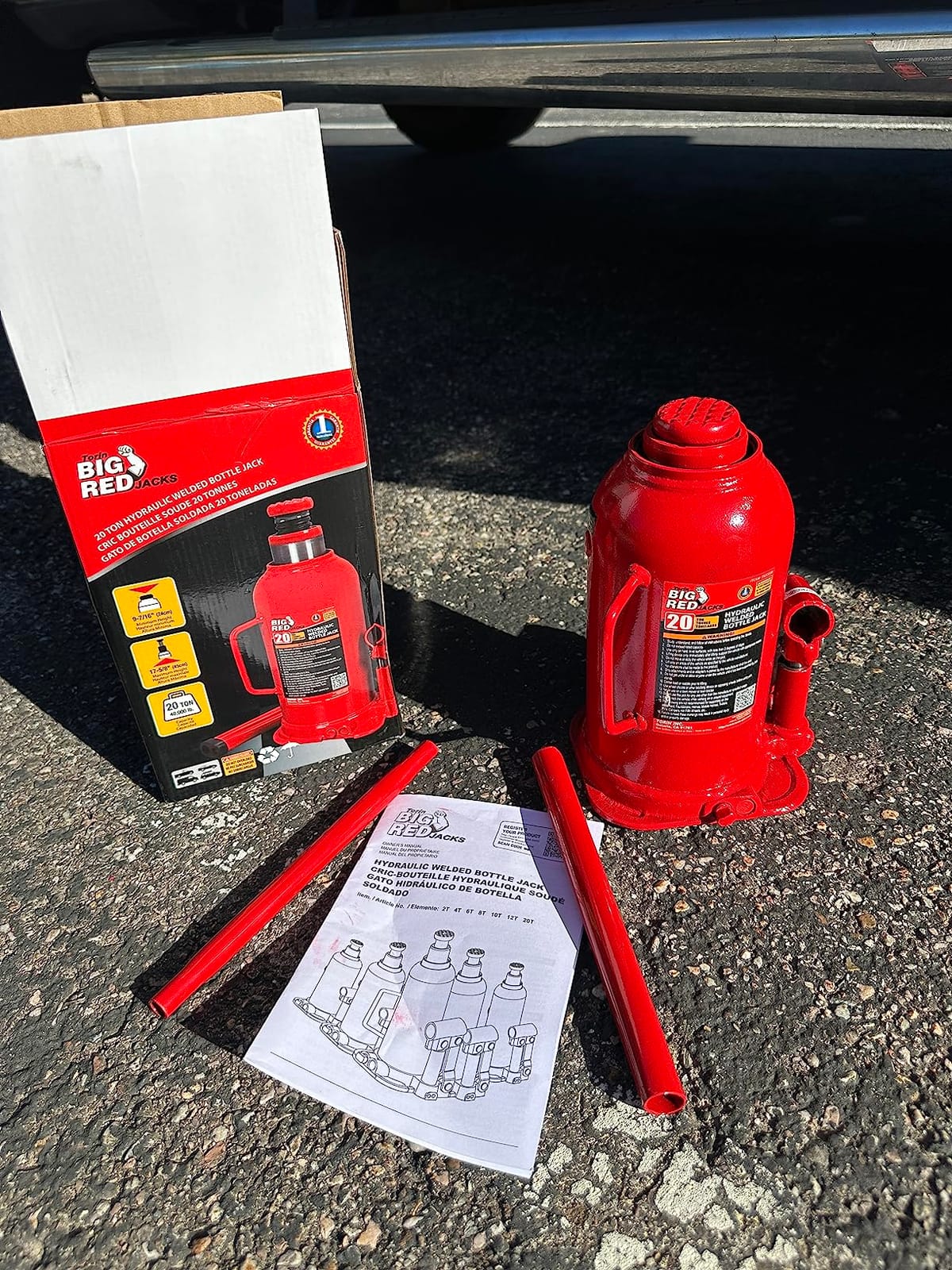 BIG RED 20 Ton (40,000 LBs) Torin Welded Hydraulic Car Bottle Jack for Auto Repair and House Lift, Red, TAM92003B customer photo 2