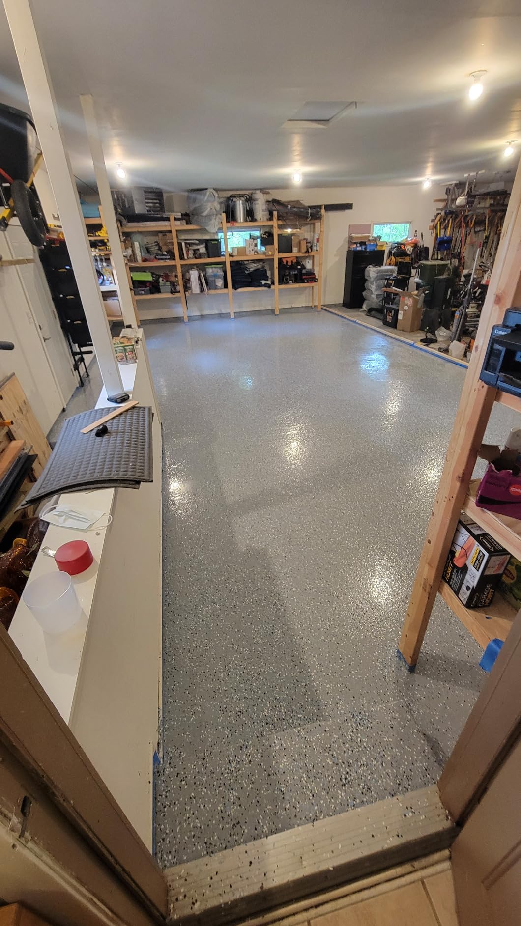 ArmorPoxy 100% Solids Garage Epoxy Floor Kit, Designer Gray, 300 Sq Ft 17pc, 2 Part Industrial-Grade Coating, UltraGlaze Topcoat, DIY Non-Slip Hot Tire Resistant Flake System customer photo 2