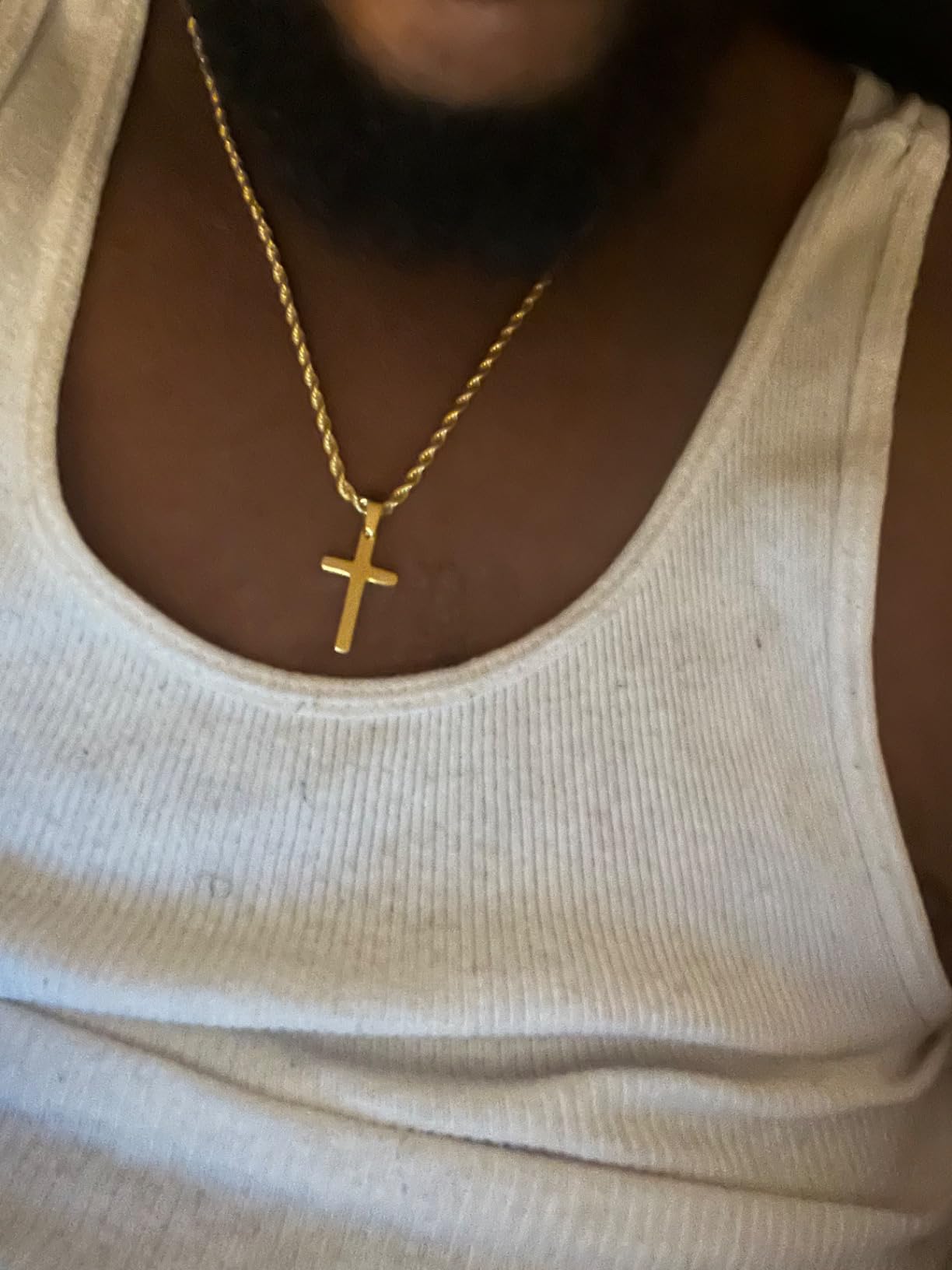Cross Necklace for Men, Gold Black Silver Mens Cross Necklaces Stainless Steel Cross Pendant Necklace Simple Jewelry Gifts Cross Chain Necklaces for Men customer photo 1